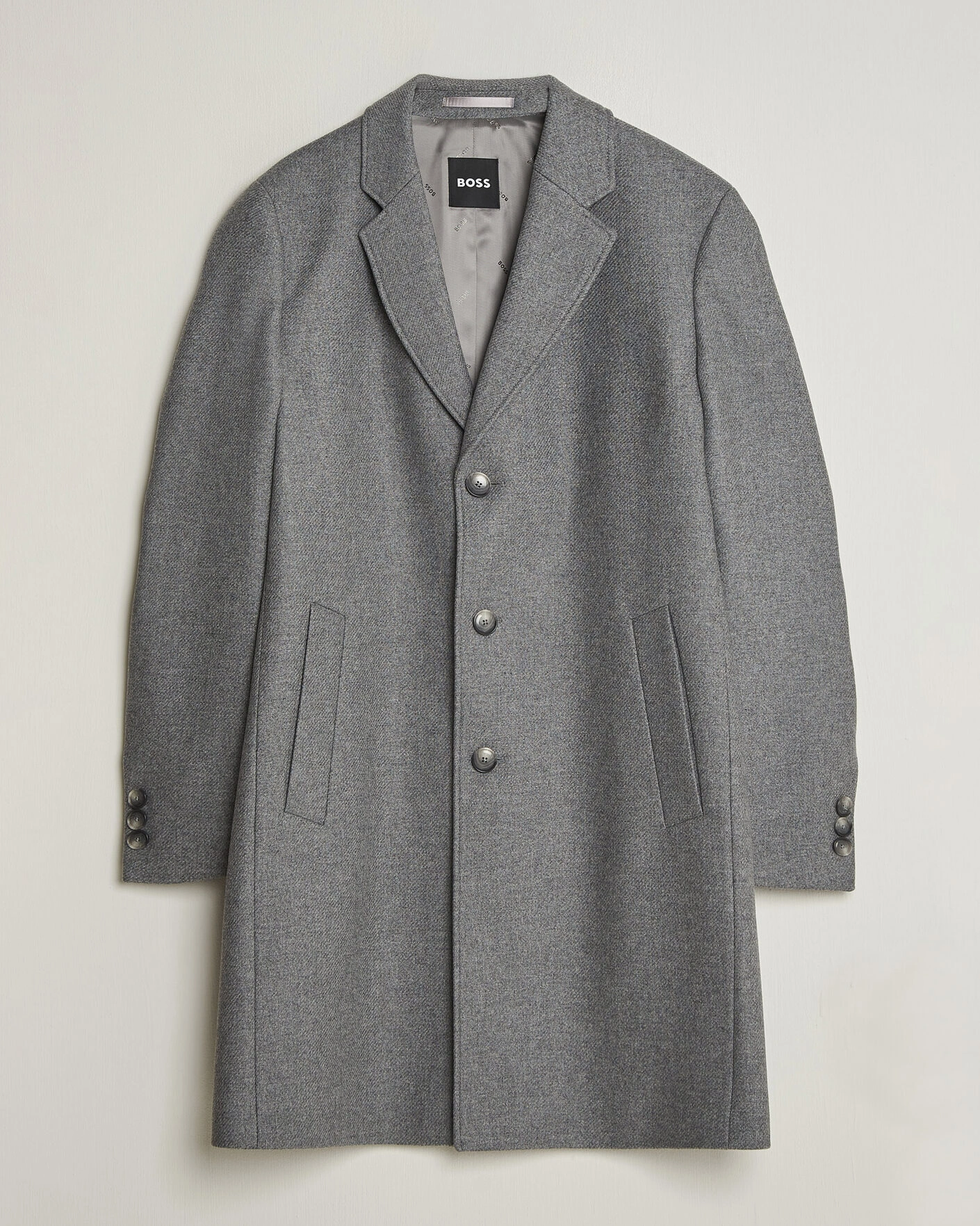 Herr | Jackor | BOSS BLACK | Hyde Wool Coat Medium Grey
