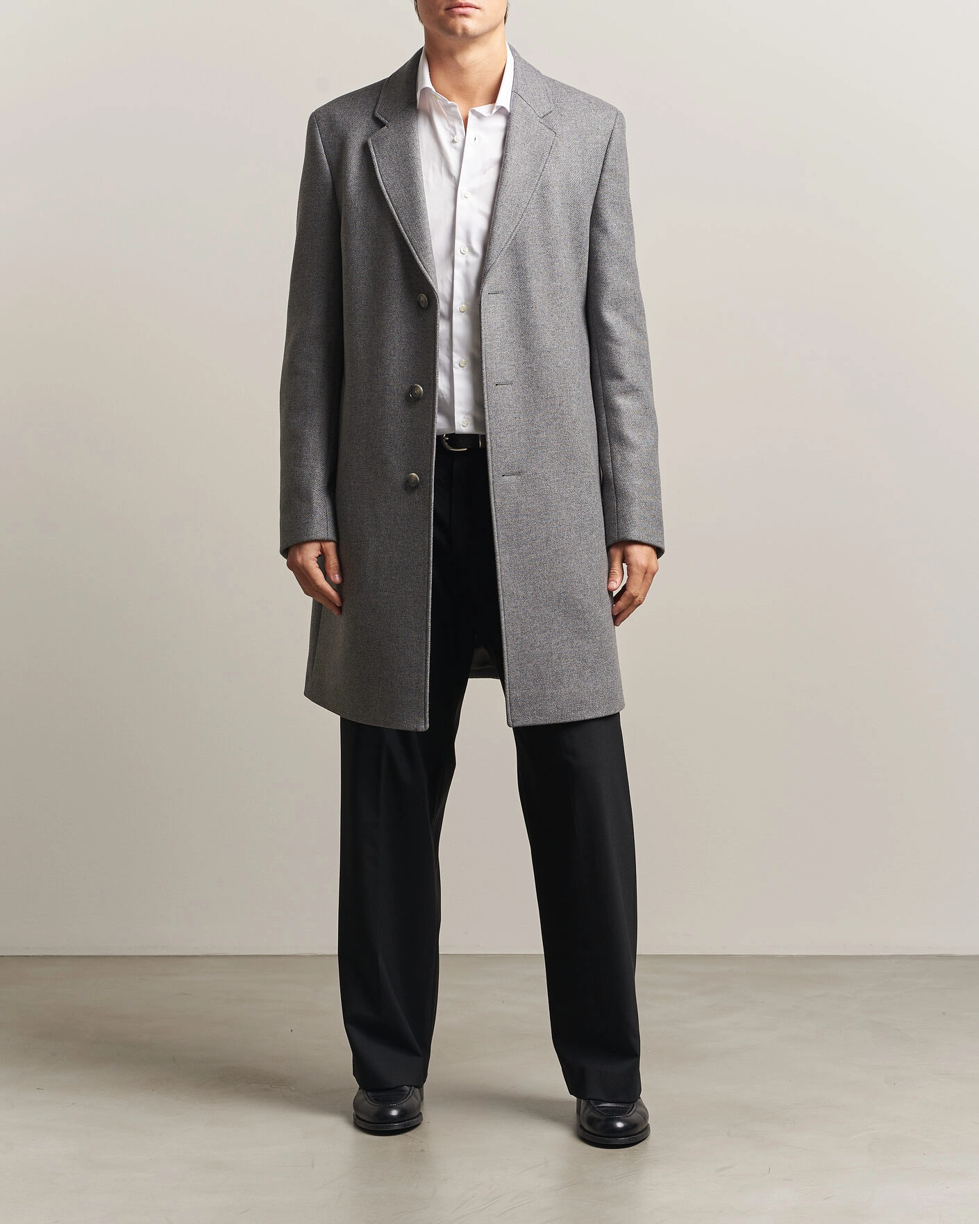 Herr | Jackor | BOSS BLACK | Hyde Wool Coat Medium Grey