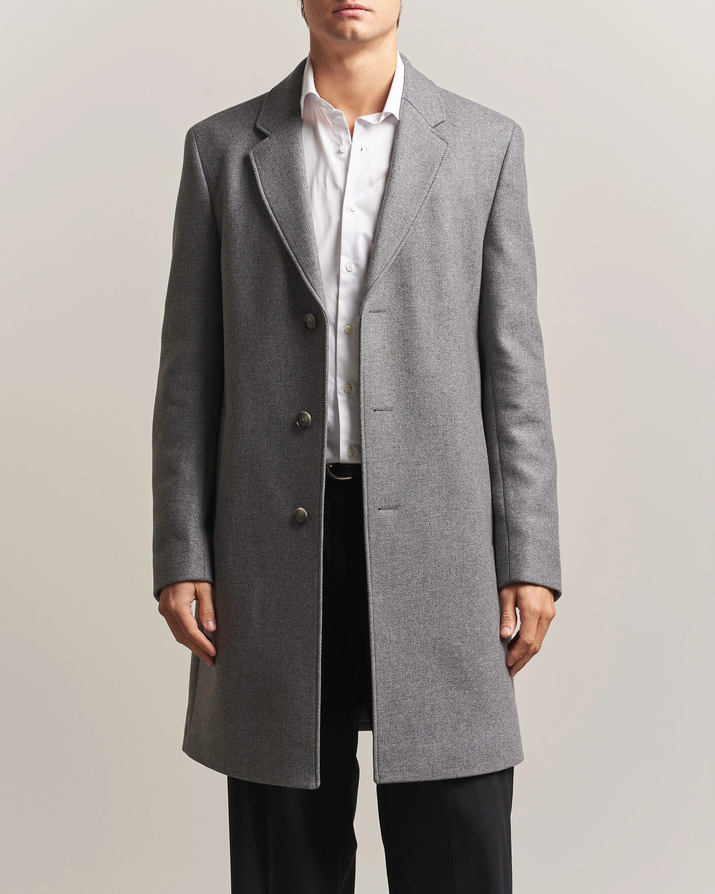 Herr | Jackor | BOSS BLACK | Hyde Wool Coat Medium Grey