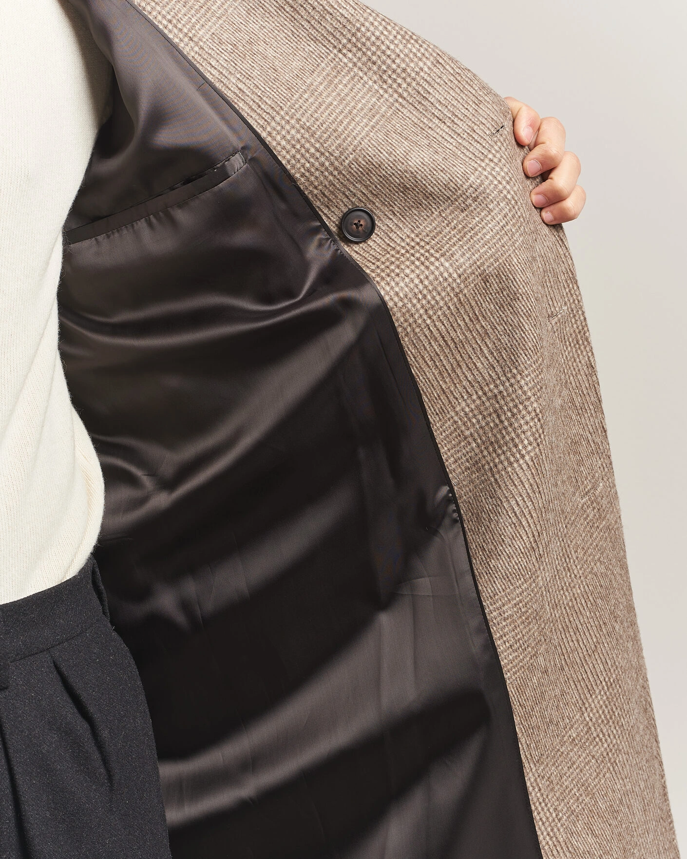 Herr | Jackor | BOSS BLACK | Jared Wool Double Breasted Coat Open Brown