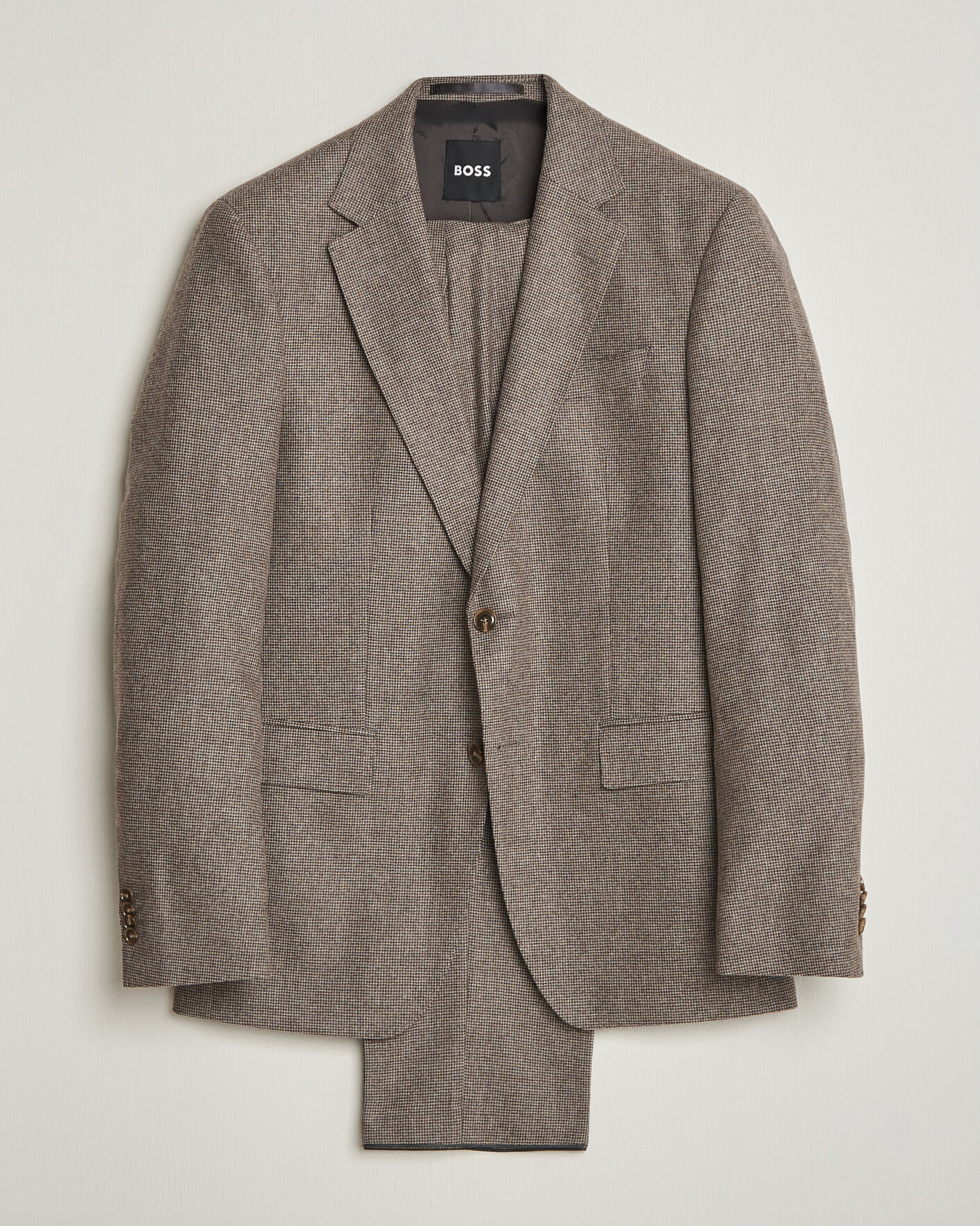 Herr | Kostymer | BOSS BLACK | Huge Wool Pepita Suit Dark Brown