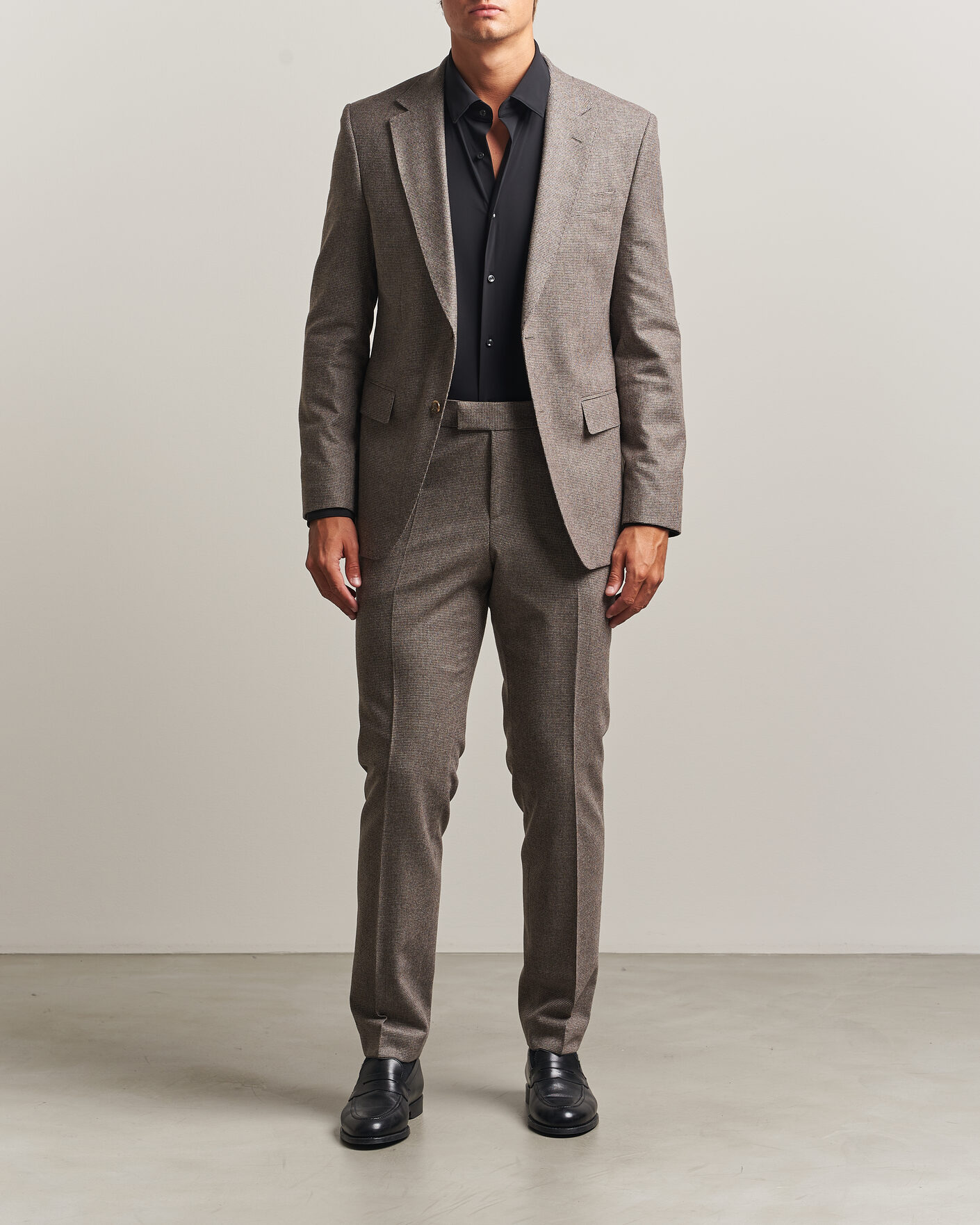 Herr | Kostymer | BOSS BLACK | Huge Wool Pepita Suit Dark Brown