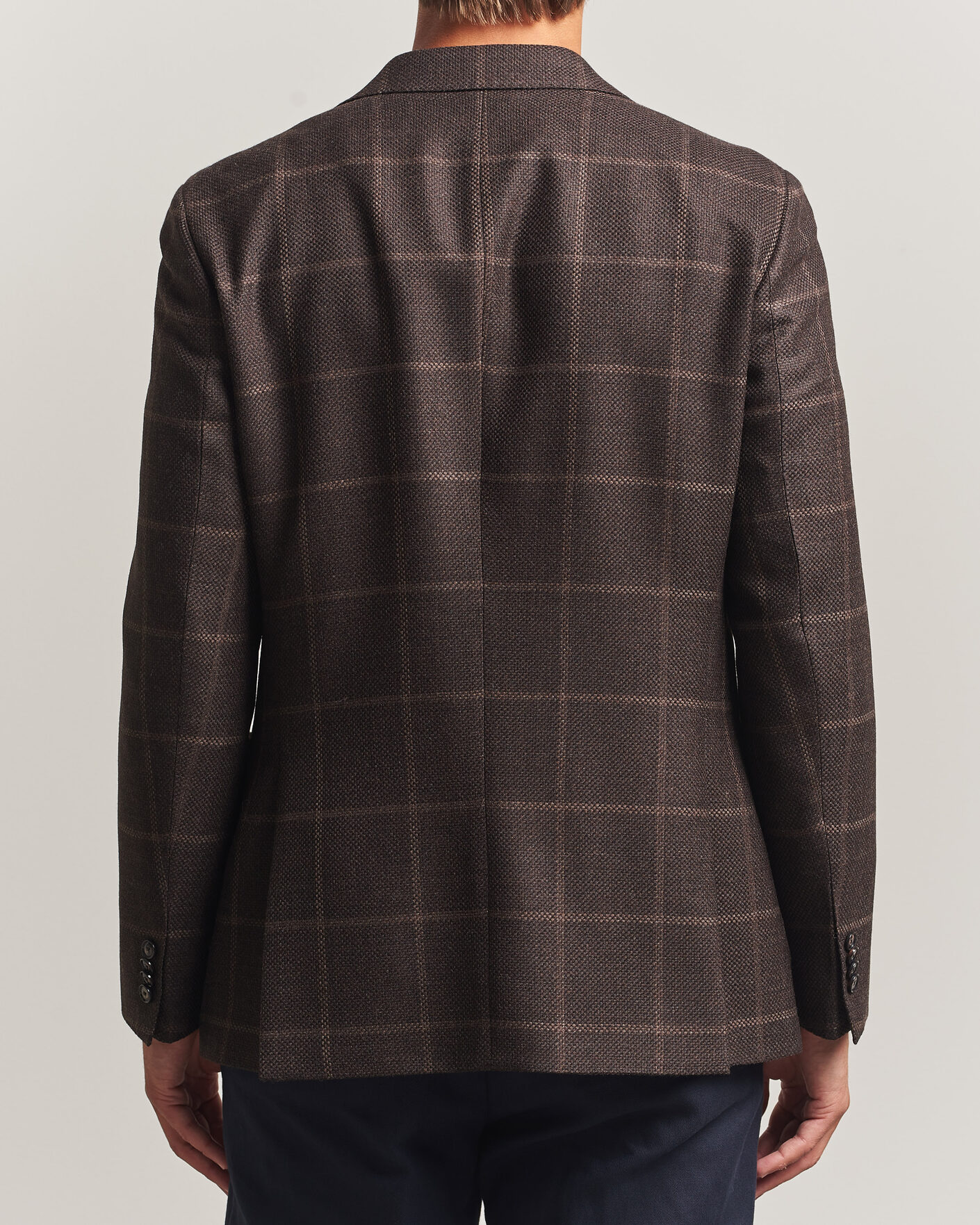 Herr | Kavajer | BOSS BLACK | Hutson Checked Wool Blazer Dark Brown