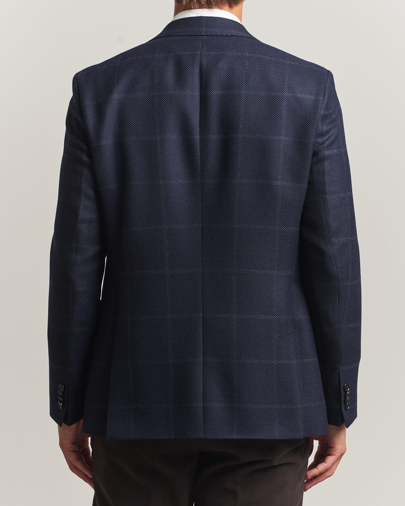 Herr | Kavajer | BOSS BLACK | Hutson Checked Wool Blazer Dark Blue
