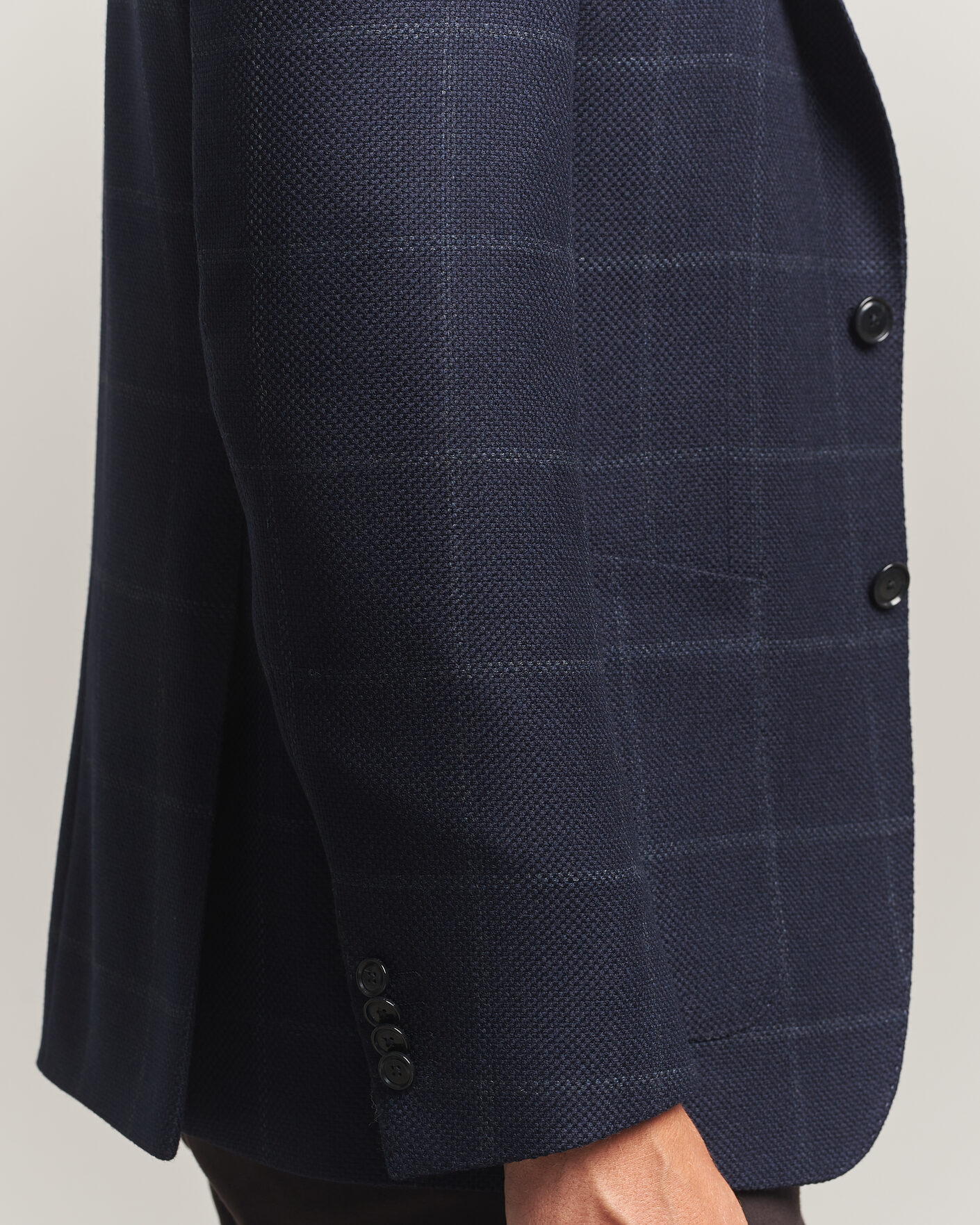 Herr | Kavajer | BOSS BLACK | Hutson Checked Wool Blazer Dark Blue