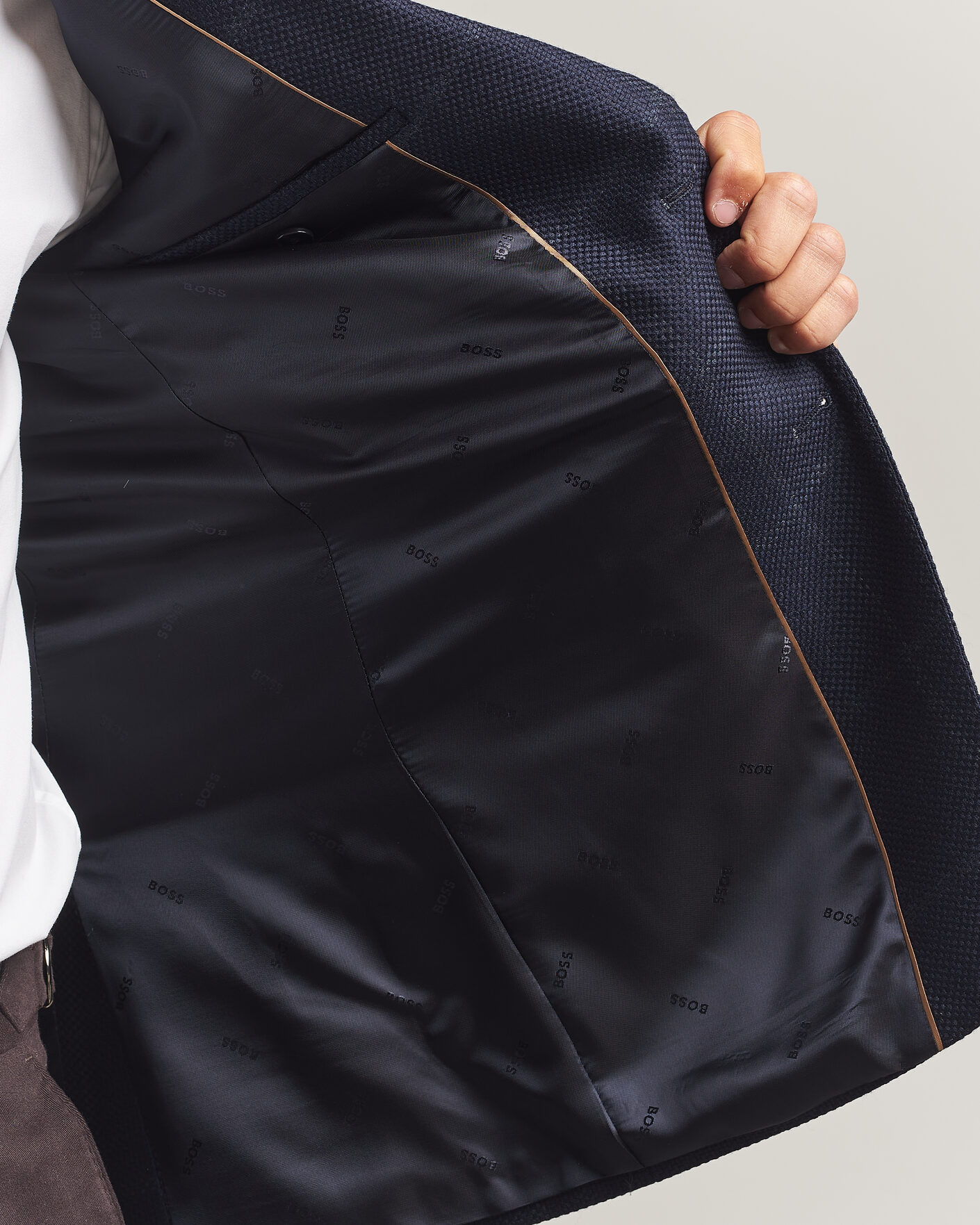 Herr | Kavajer | BOSS BLACK | Hutson Checked Wool Blazer Dark Blue
