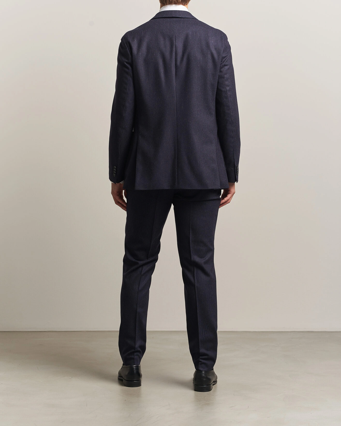 Herr | Kostymer | BOSS BLACK | Huge Wool Pinstriped Suit Dark Blue