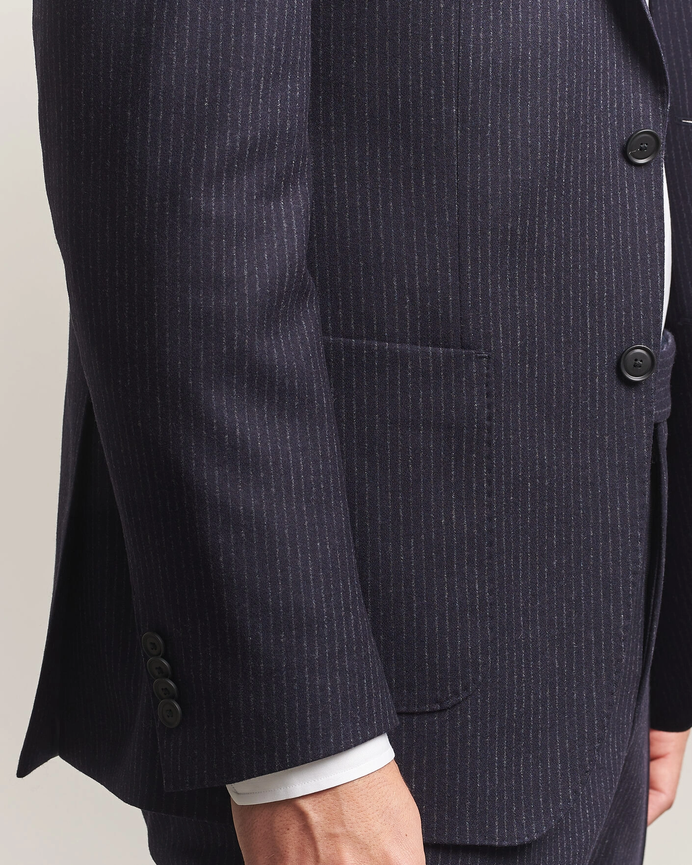 Herr | Kostymer | BOSS BLACK | Huge Wool Pinstriped Suit Dark Blue