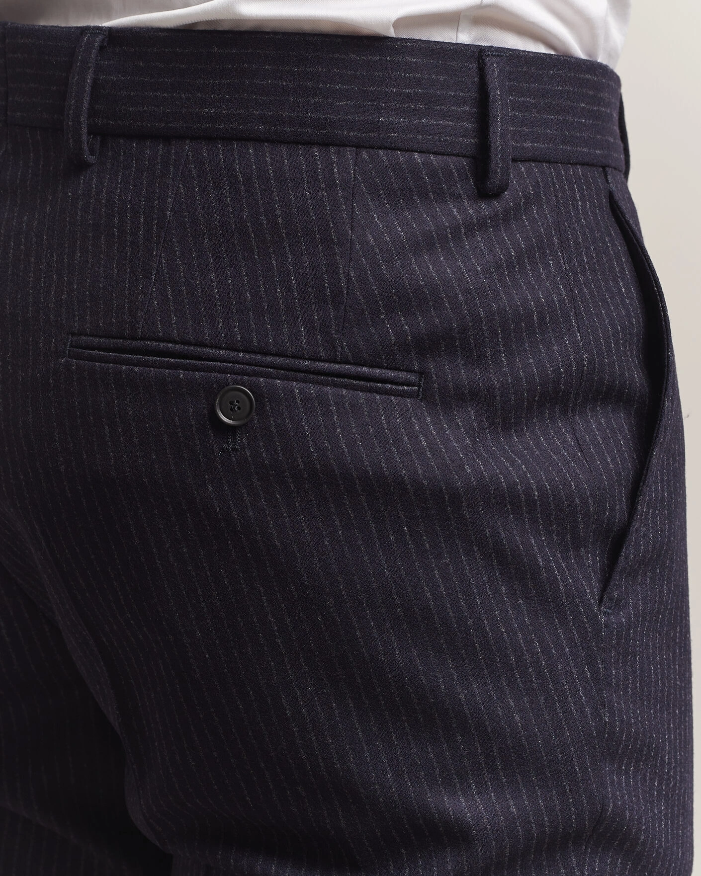 Herr | Kostymer | BOSS BLACK | Huge Wool Pinstriped Suit Dark Blue