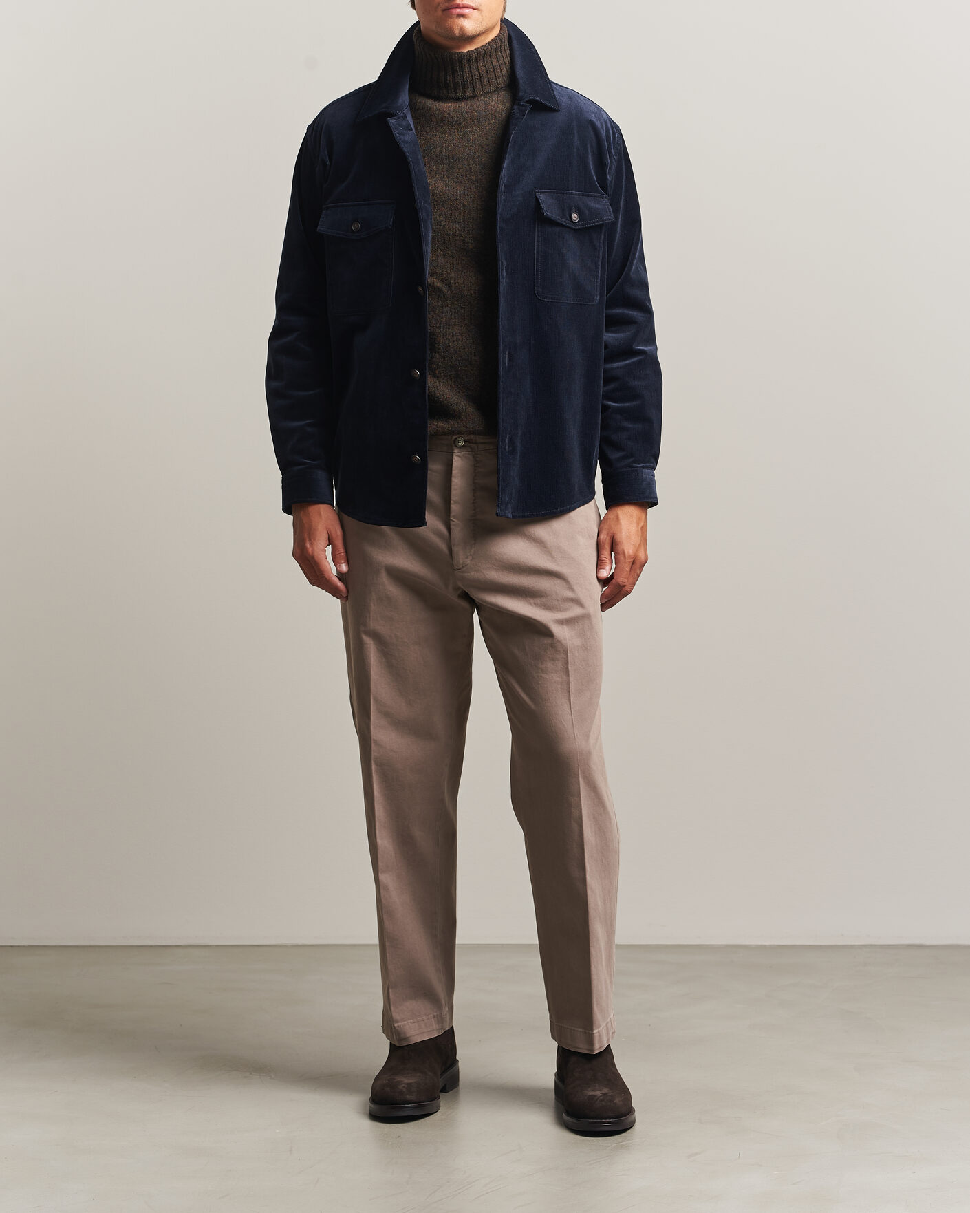 Herr | Skjortor | BOSS BLACK | Carper Corduroy Overshirt Dark Blue