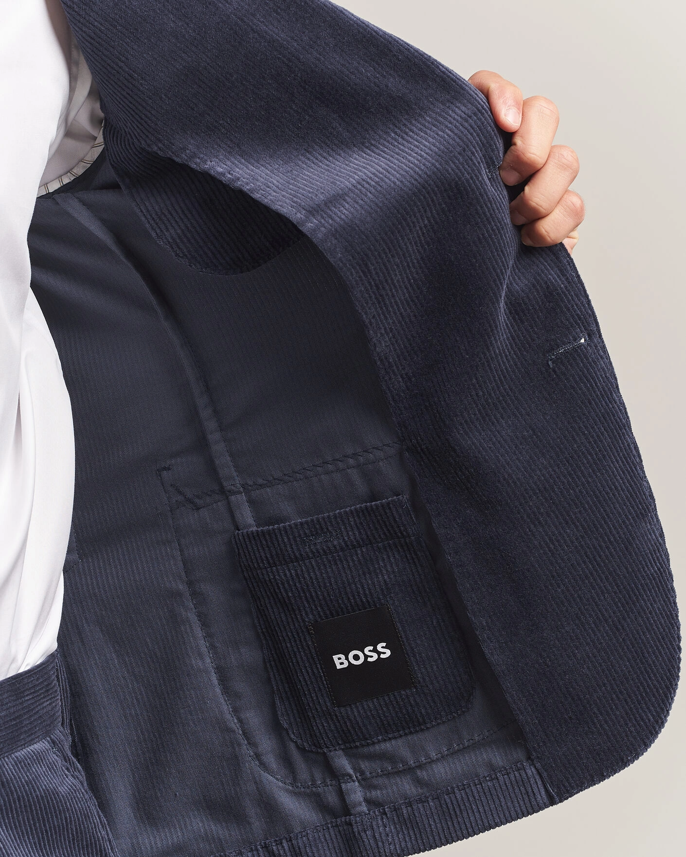Herr | Kavajer | BOSS BLACK | Hanry Corduroy Suit Blazer Open Blue