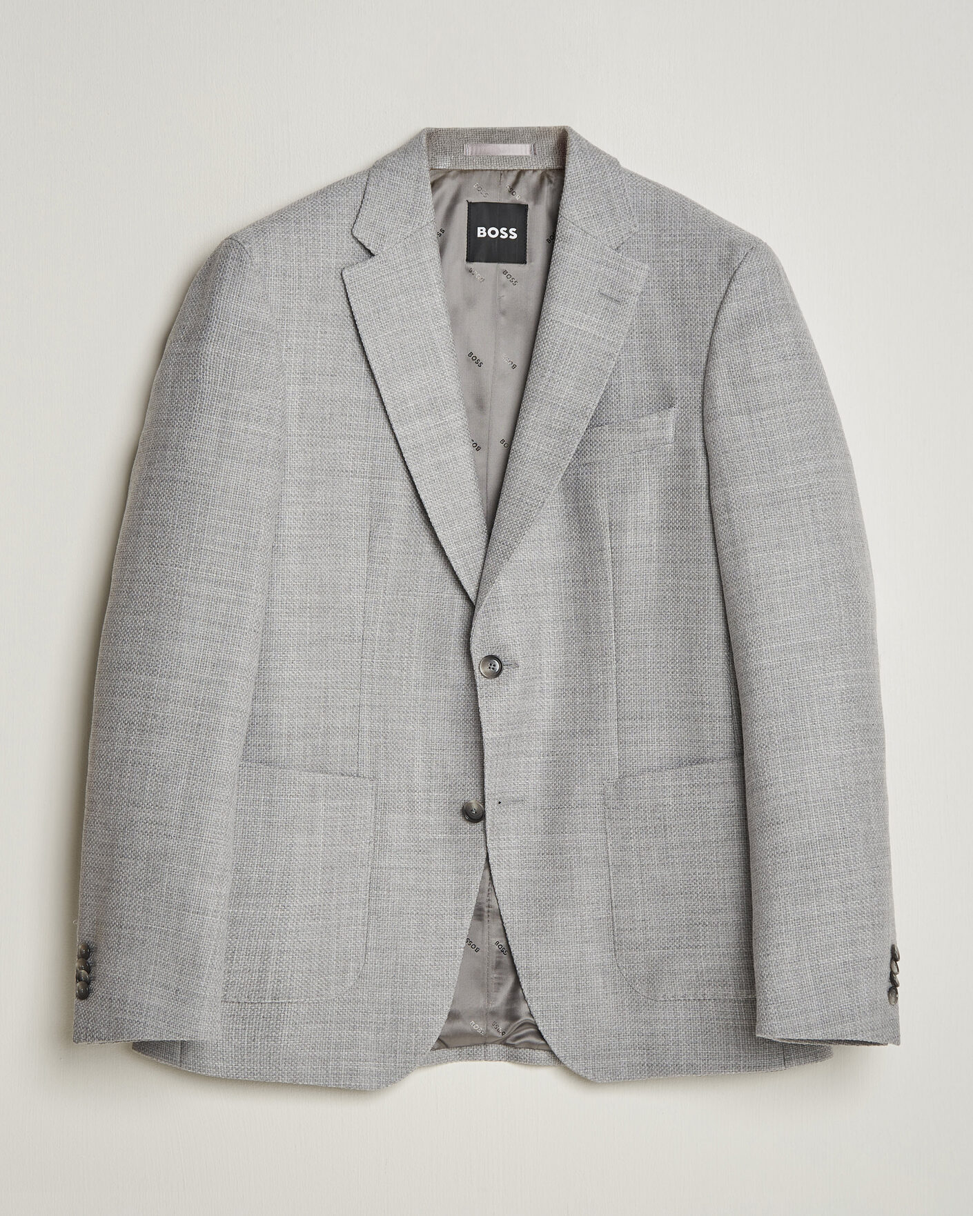 Herr | Kavajer | BOSS BLACK | Hutson Wool Patch Pocket Blazer Light Grey