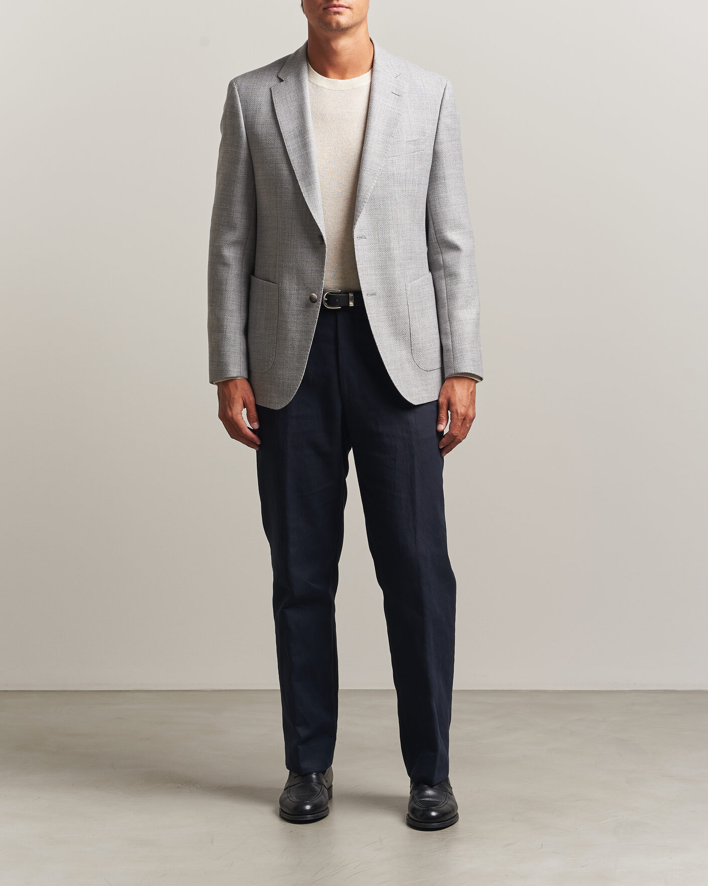Herr | Kavajer | BOSS BLACK | Hutson Wool Patch Pocket Blazer Light Grey