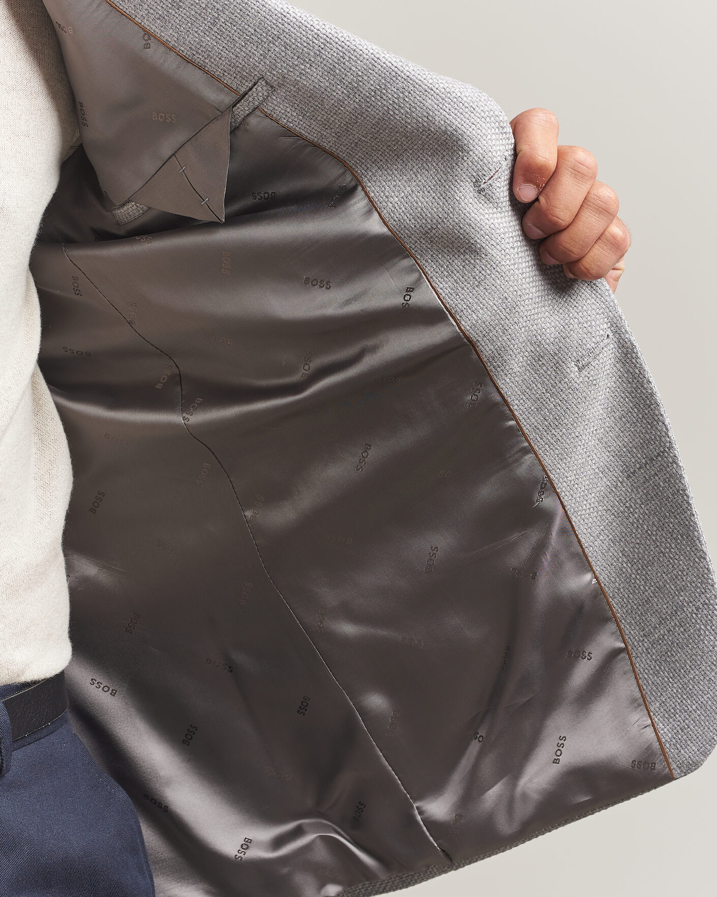 Herr | Kavajer | BOSS BLACK | Hutson Wool Patch Pocket Blazer Light Grey