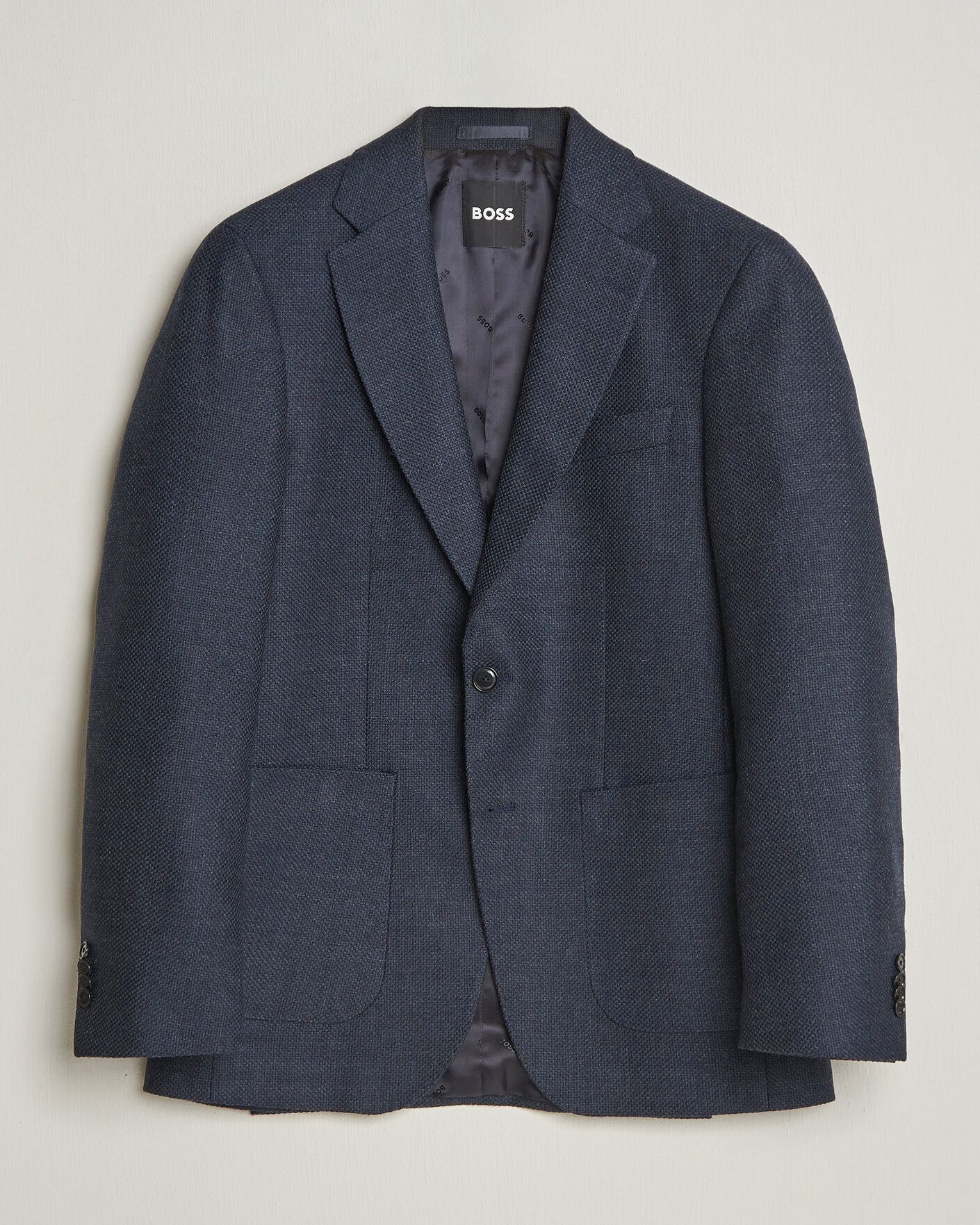 Herr | Kavajer | BOSS BLACK | Hutson Wool Patch Pocket Blazer Dark Blue