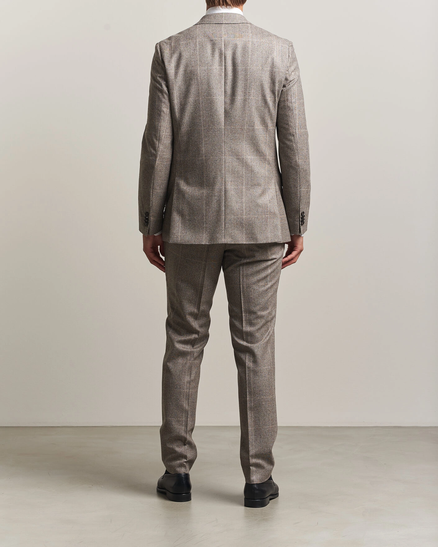 Herr | Kostymer | BOSS BLACK | Huge Wool Checked Double Breasted Suit Open Brown