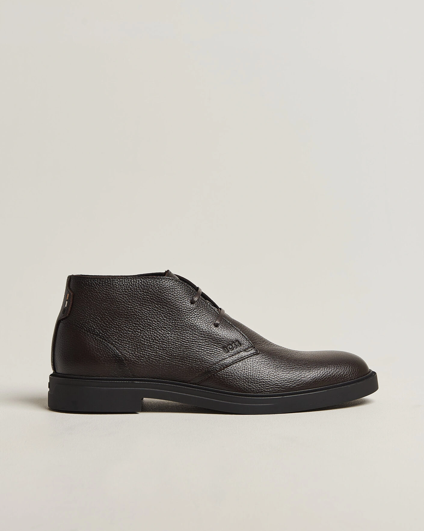 Herr | Kängor | BOSS BLACK | Calev Grained Leather Chukka Boot Dark Brown