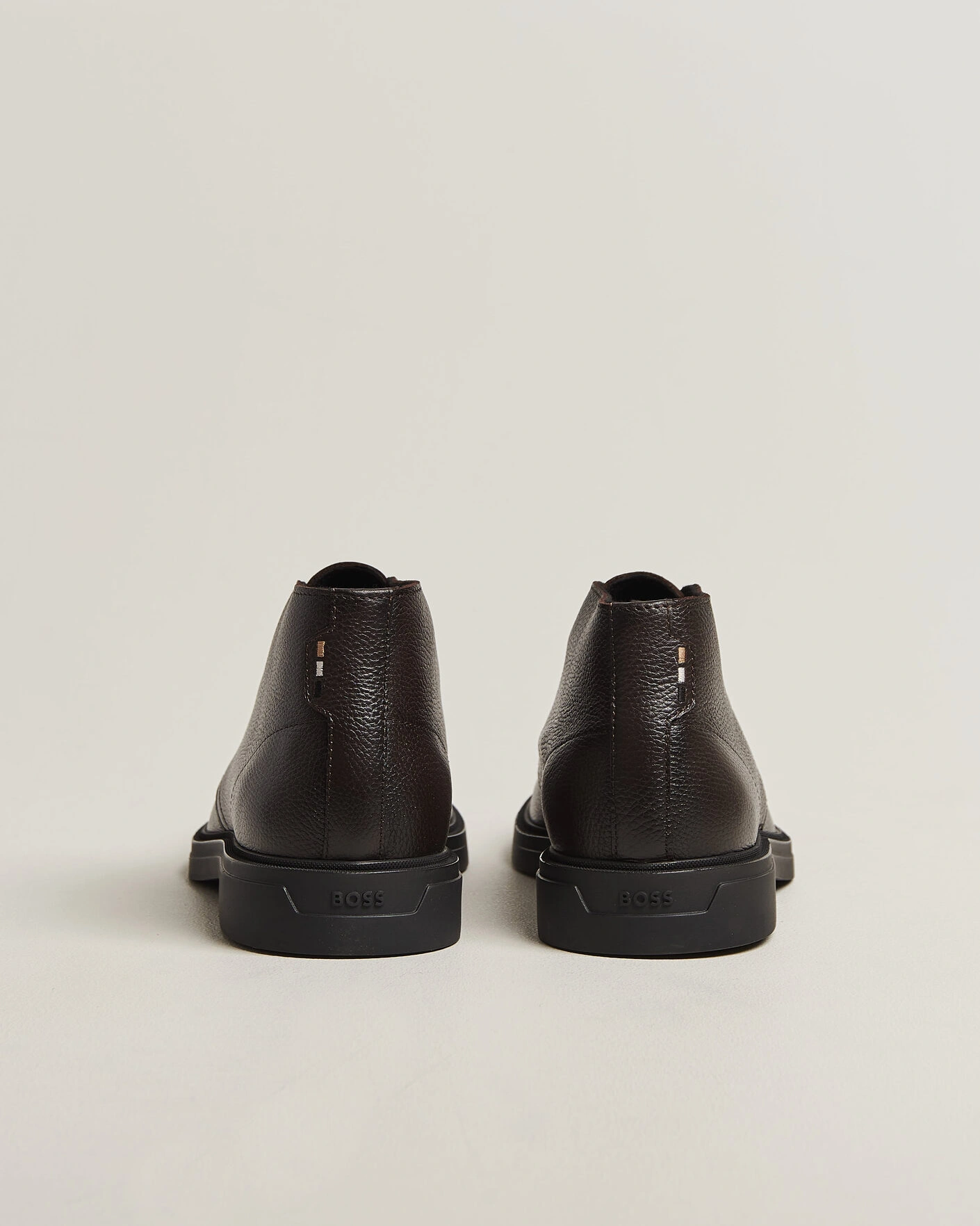 Herr | Kängor | BOSS BLACK | Calev Grained Leather Chukka Boot Dark Brown