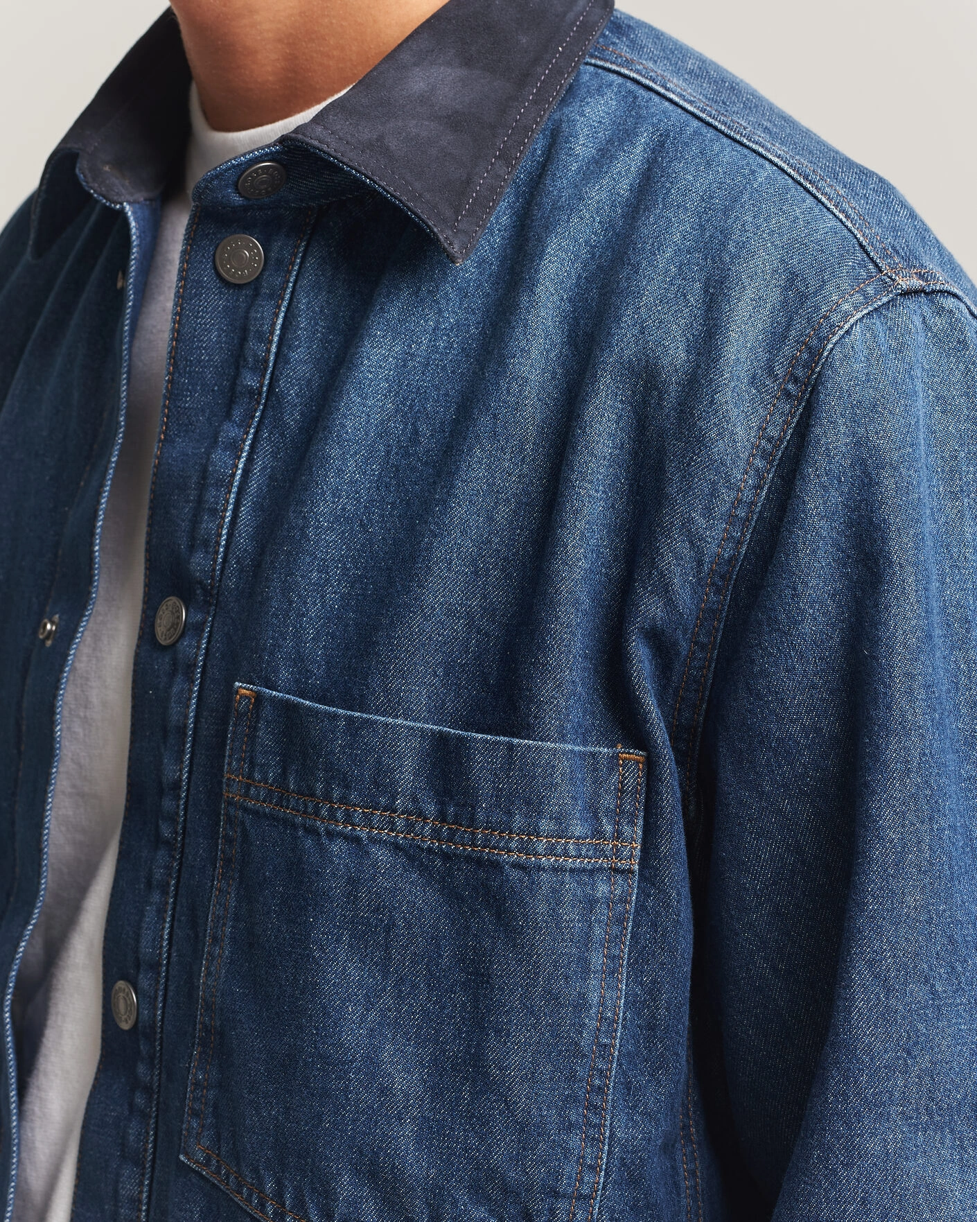 Herr | Skjortor | BOSS ORANGE | Laredo Denim Overshirt Navy