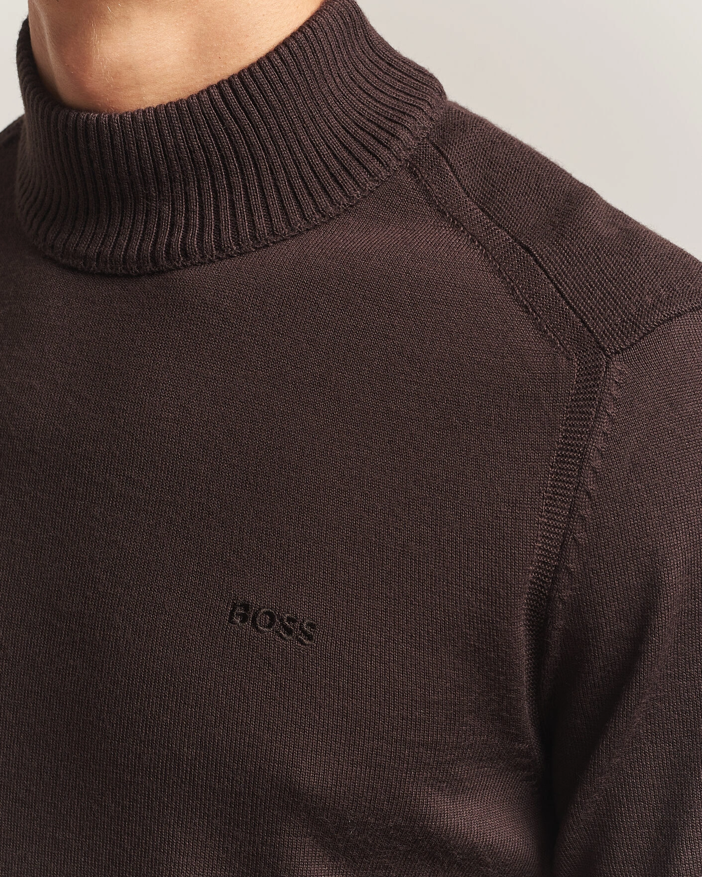 Herr | Tröjor | BOSS ORANGE | Avac Knitted Turtleneck Dark Brown