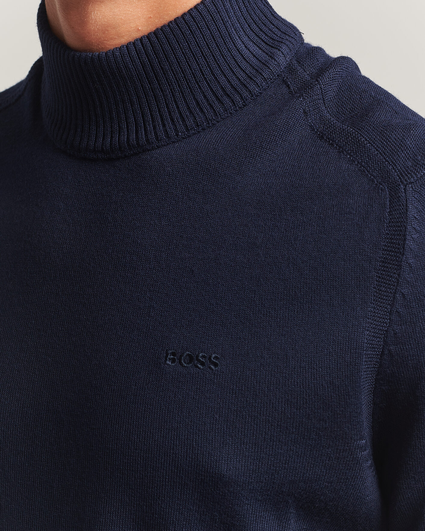 Herr | Tröjor | BOSS ORANGE | Avac Knitted Turtleneck Dark Blue