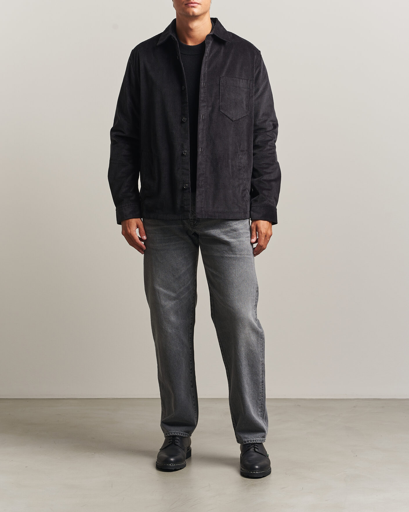 Herr | Skjortor | HUGO | Ecord Corduroy Overshirt Black