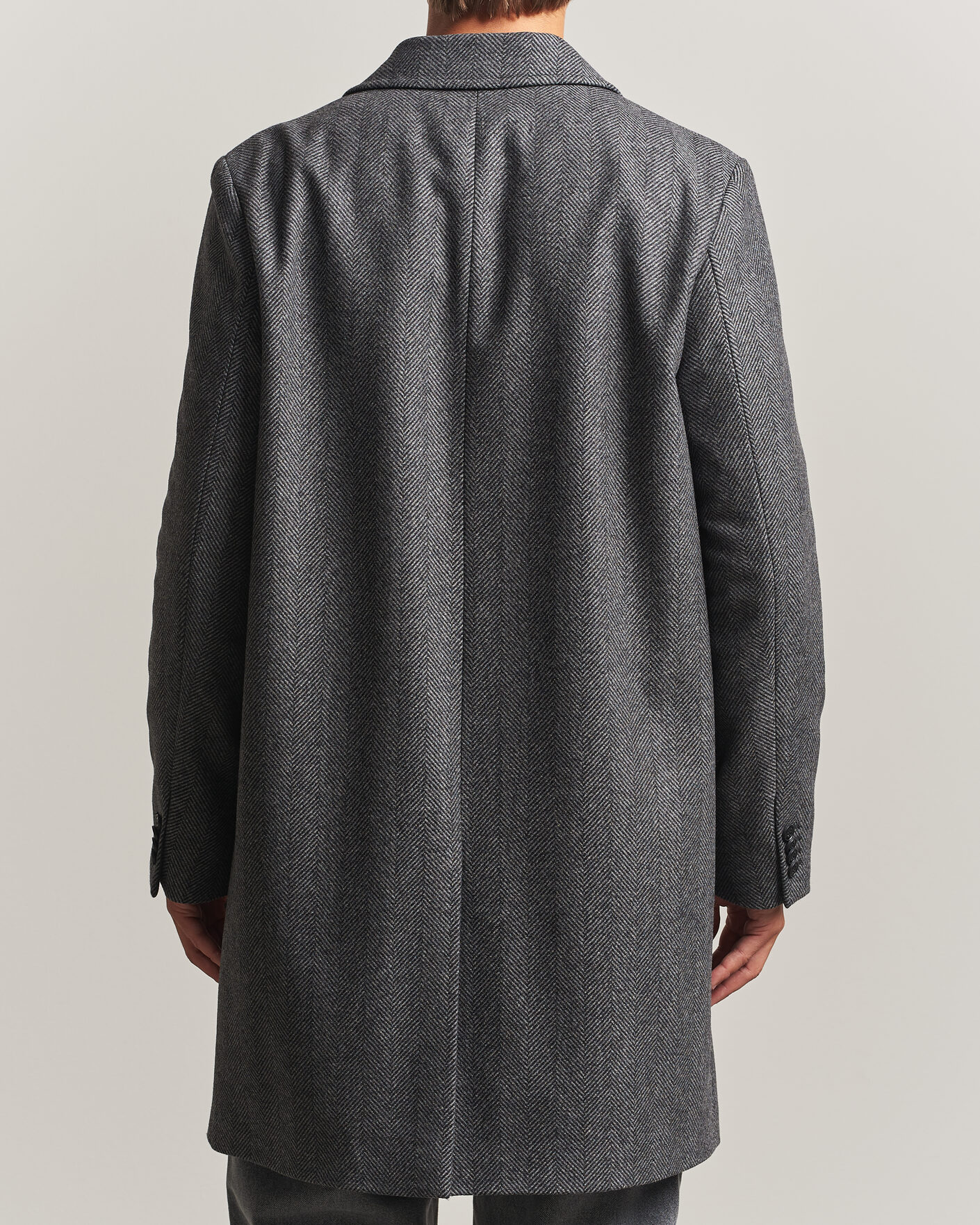 Herr | Jackor | HUGO | Malte Herringbone Coat Dark Grey
