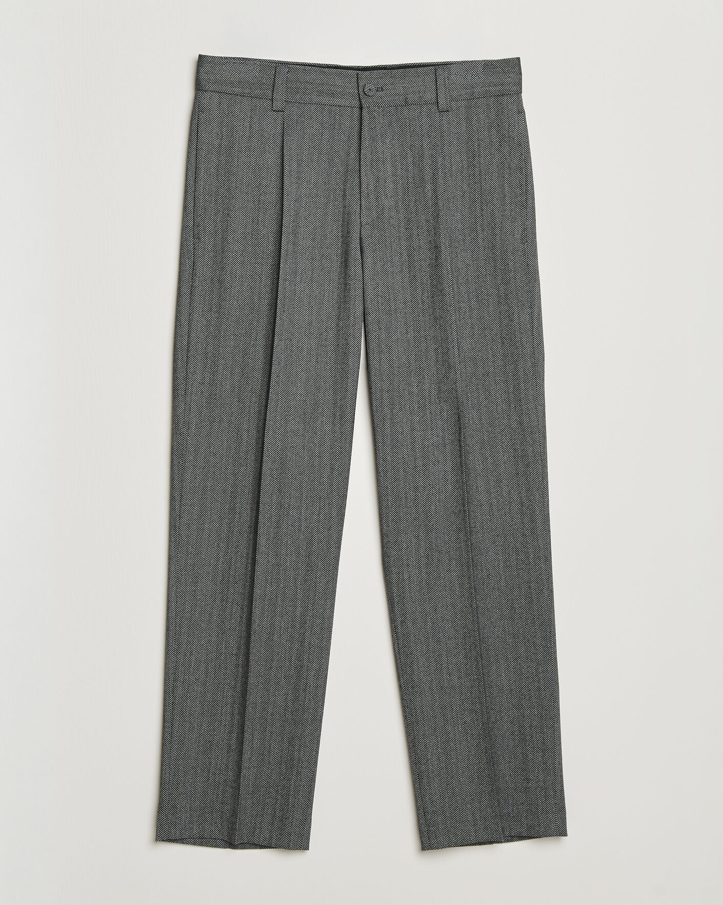 Herr | Byxor | HUGO | Flips Herringbone Suit Trousers Dark Grey