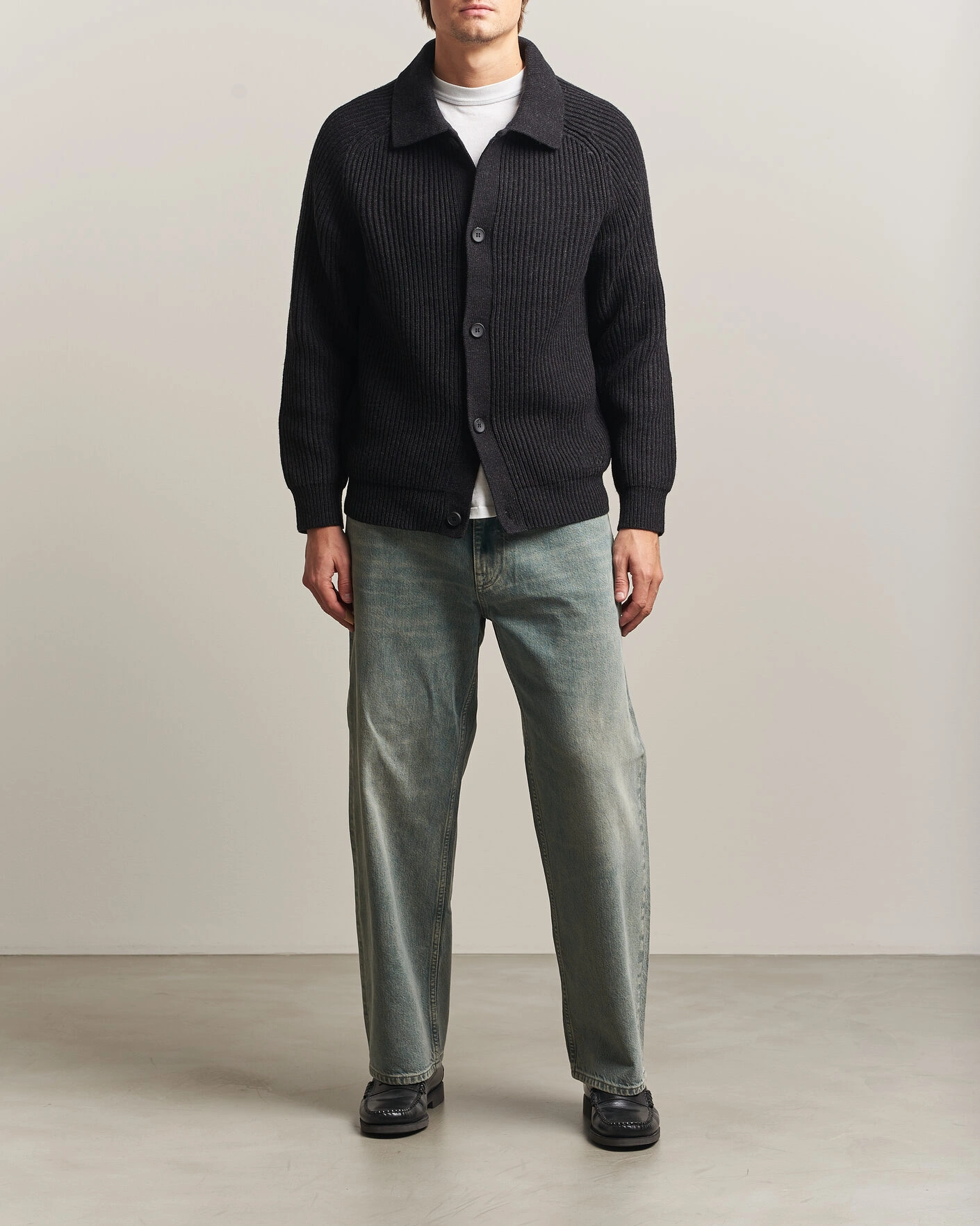 Herr | Tröjor | HUGO | Sardeep Wool Knitted Cardigan Black