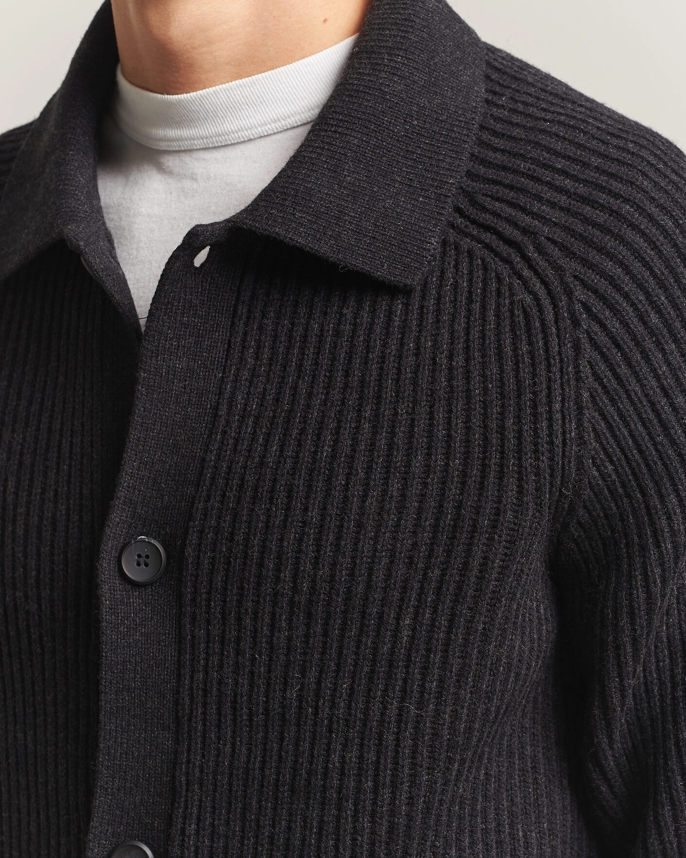 Herr | Tröjor | HUGO | Sardeep Wool Knitted Cardigan Black