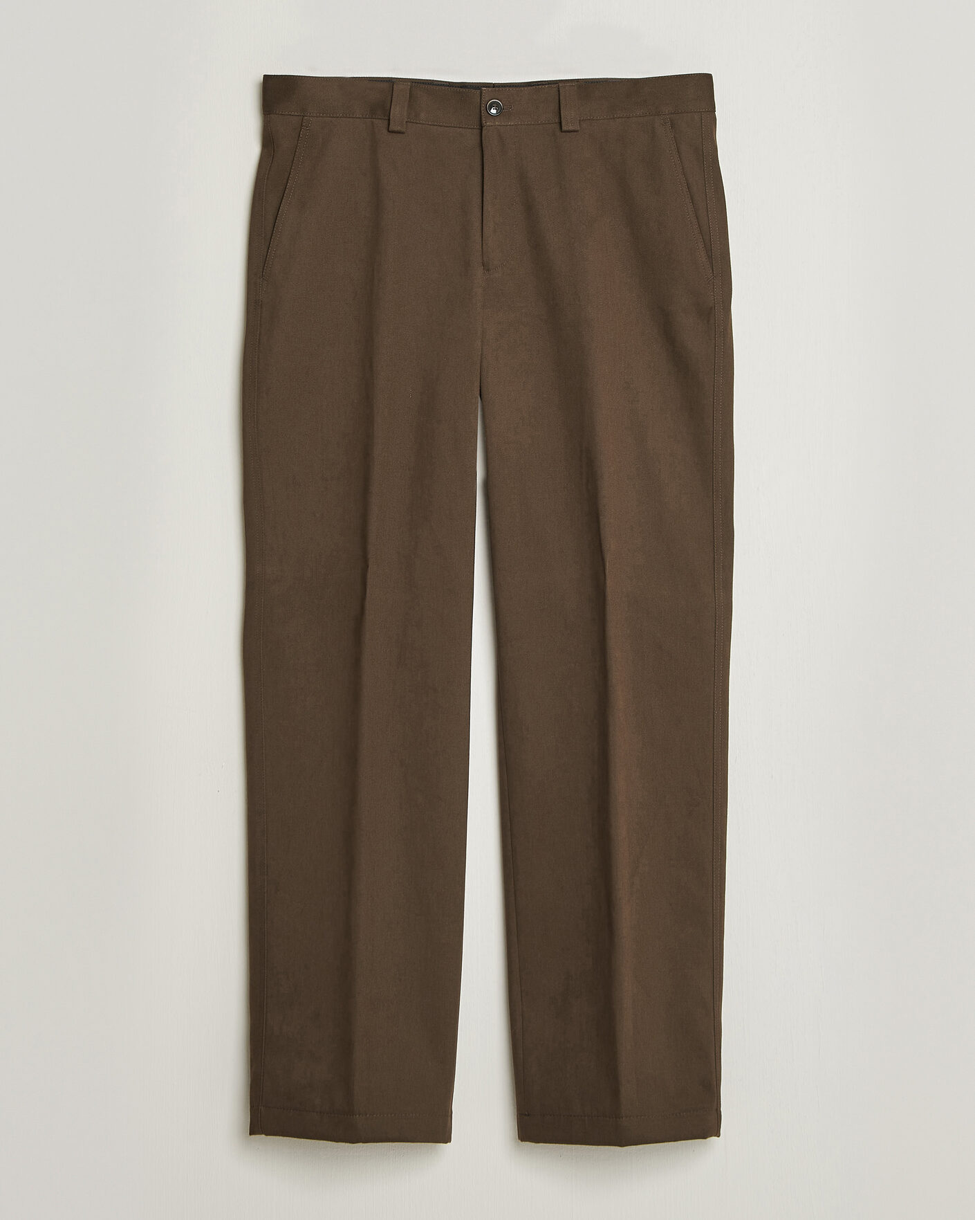 Herr | Byxor | BOSS CAMEL | Pave Brushed Cotton Pleated Trousers Open Green