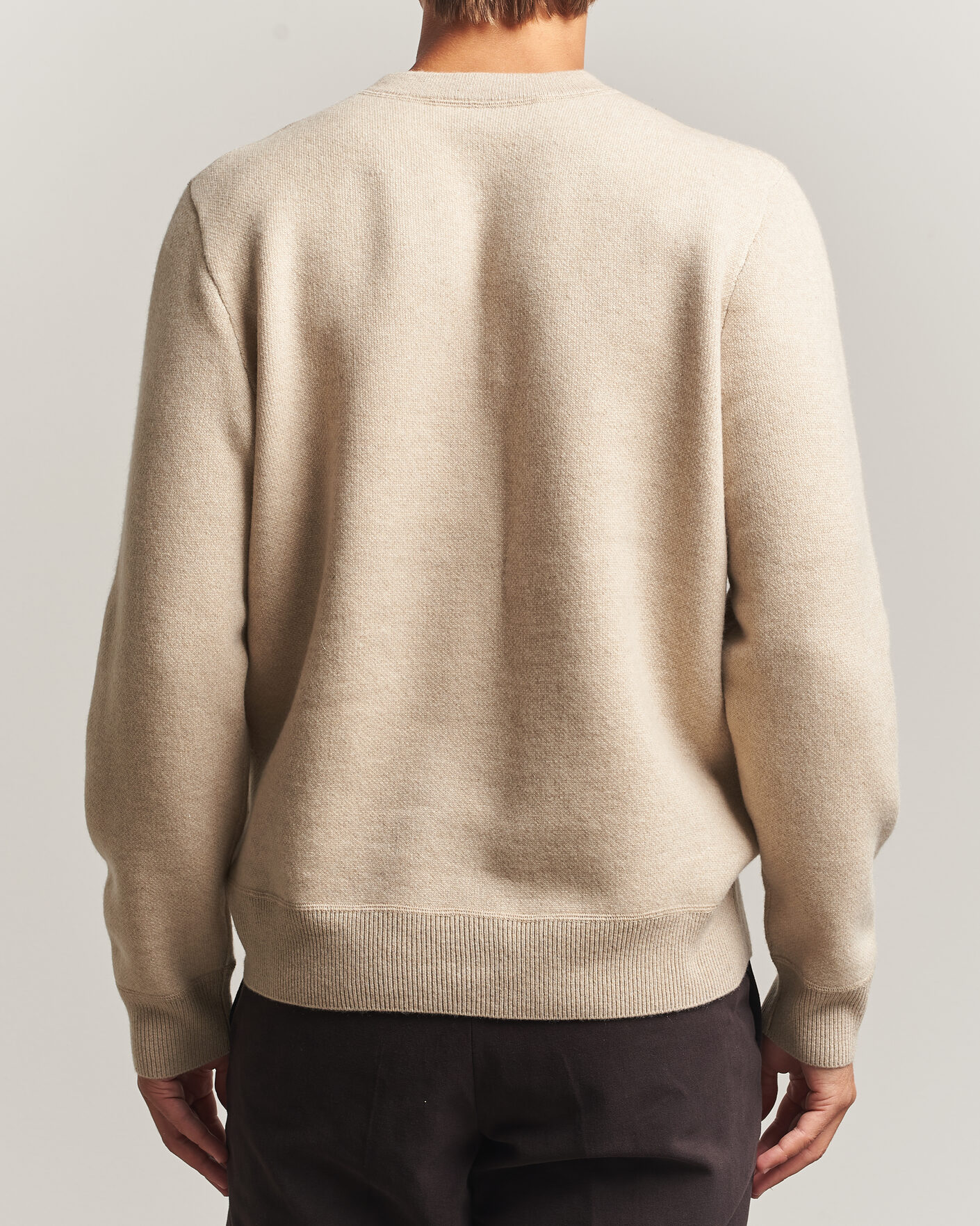 Herr | Tröjor | BOSS CAMEL | Farrison Wool Knitted Sweater Light Beige