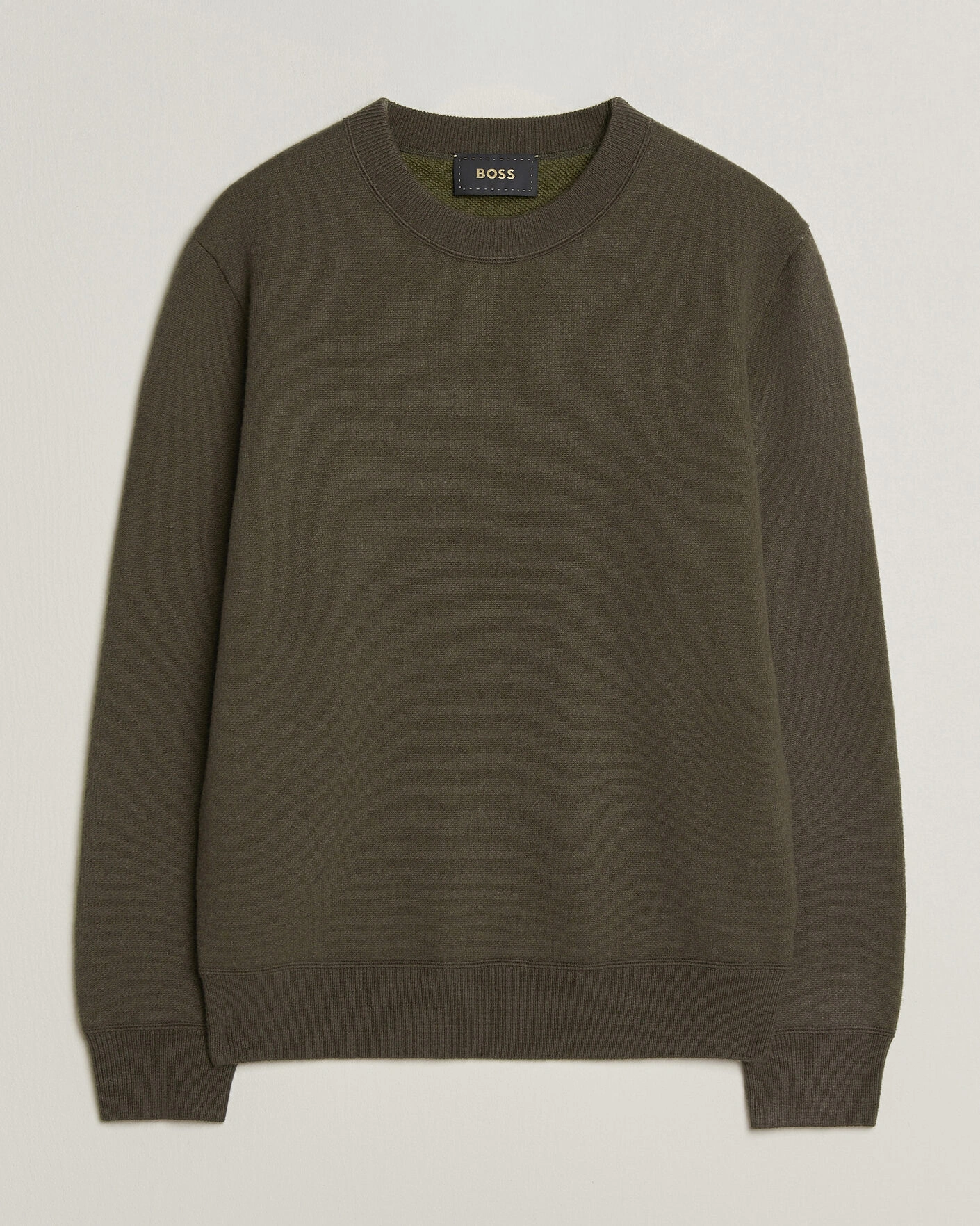 Herr | Tröjor | BOSS CAMEL | Farrison Cashmere Knitted Sweater Open Green