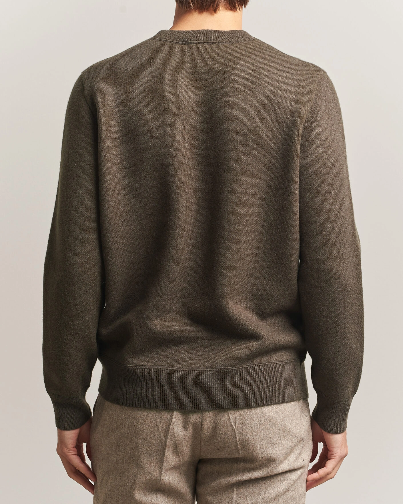 Herr | Tröjor | BOSS CAMEL | Farrison Cashmere Knitted Sweater Open Green
