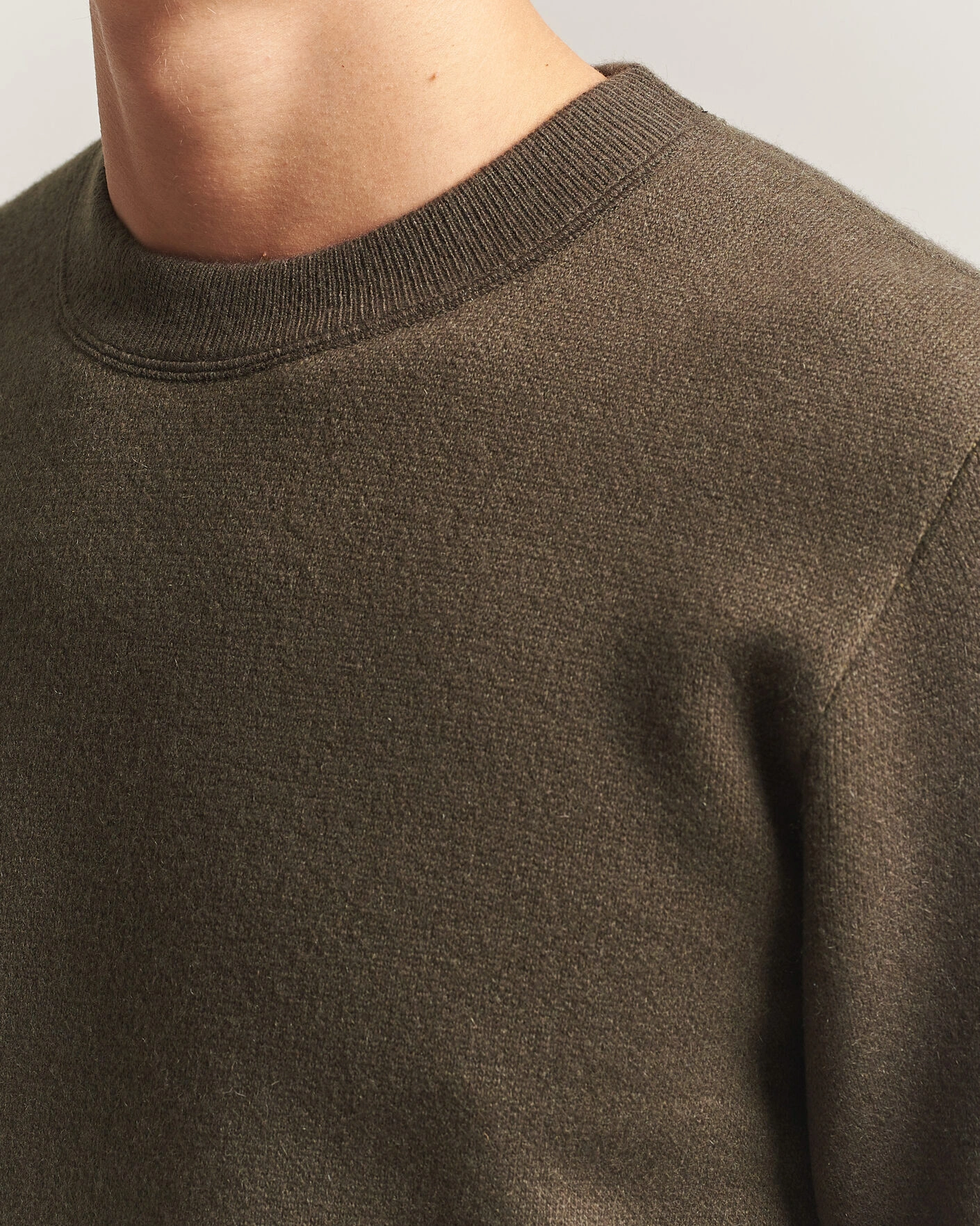 Herr | Tröjor | BOSS CAMEL | Farrison Cashmere Knitted Sweater Open Green