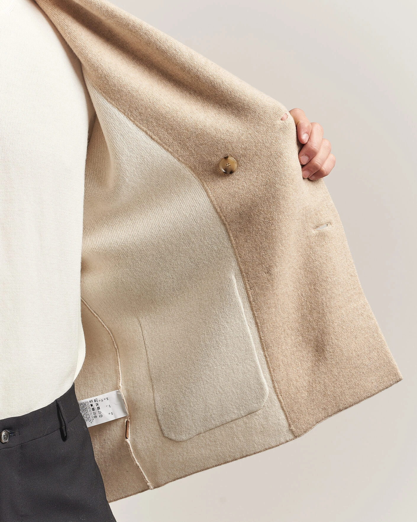 Herr | Tröjor | BOSS CAMEL | Fenturo Wool Knitted Cardigan Light Beige