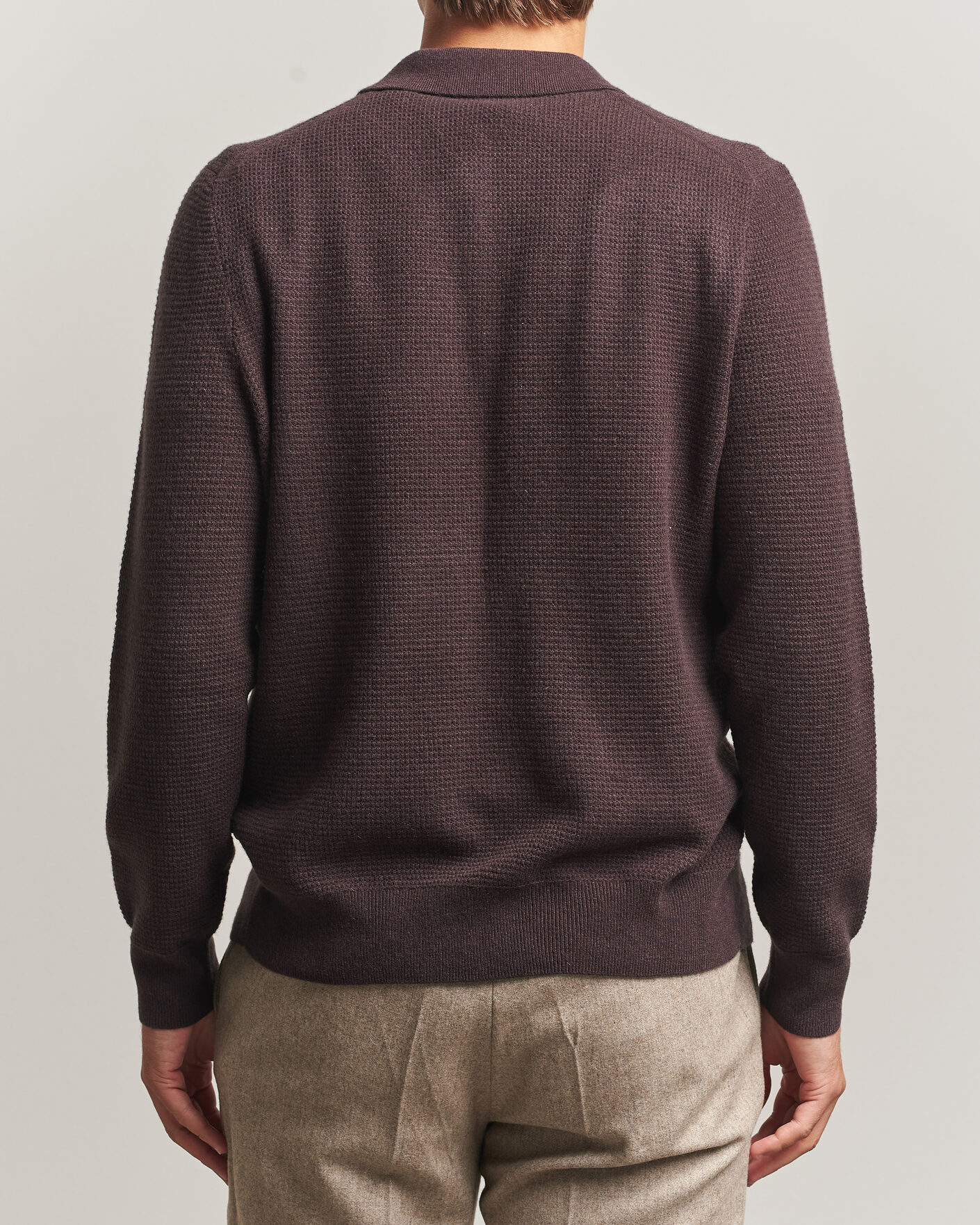 Herr | Tröjor | BOSS CAMEL | Filo Cashmere Knitted Polo Open Brown