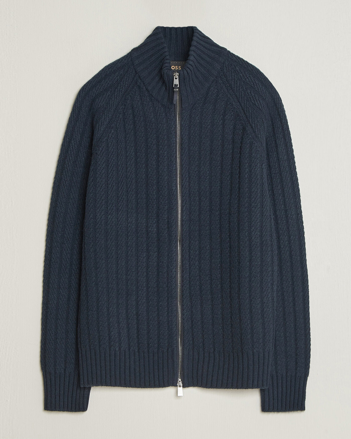 Herr | Tröjor | BOSS CAMEL | Filane Cashmere Knitted Full Zip Dark Blue
