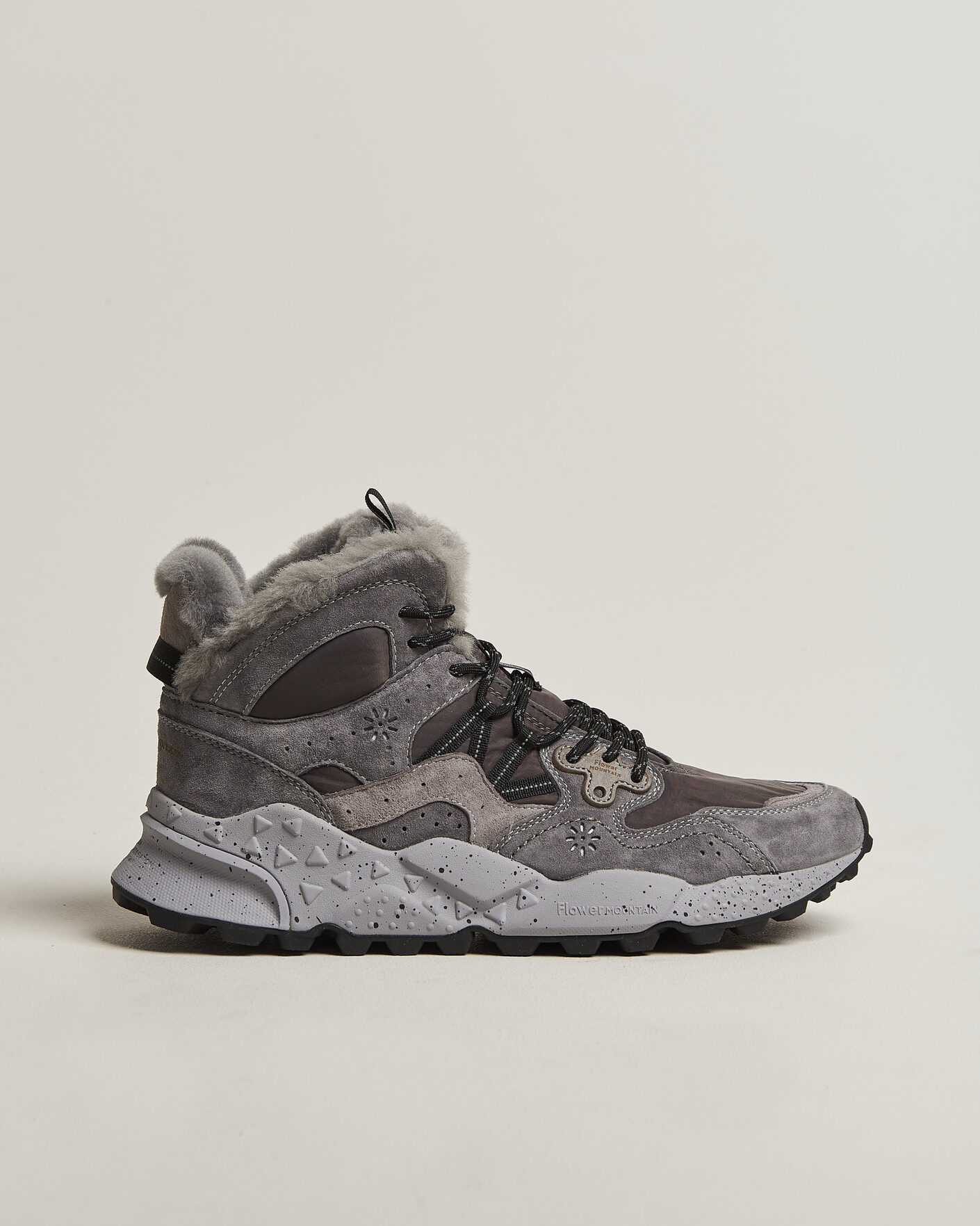 Herr | Sneakers | Flower Mountain | Yamano 3 Mid Suede/Sherling Sneaker Grey