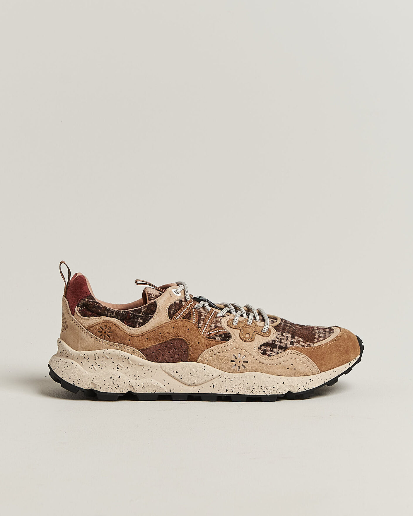 Herr | Sneakers | Flower Mountain | Yamano 3 Suede/Wool Check Sneaker Brown