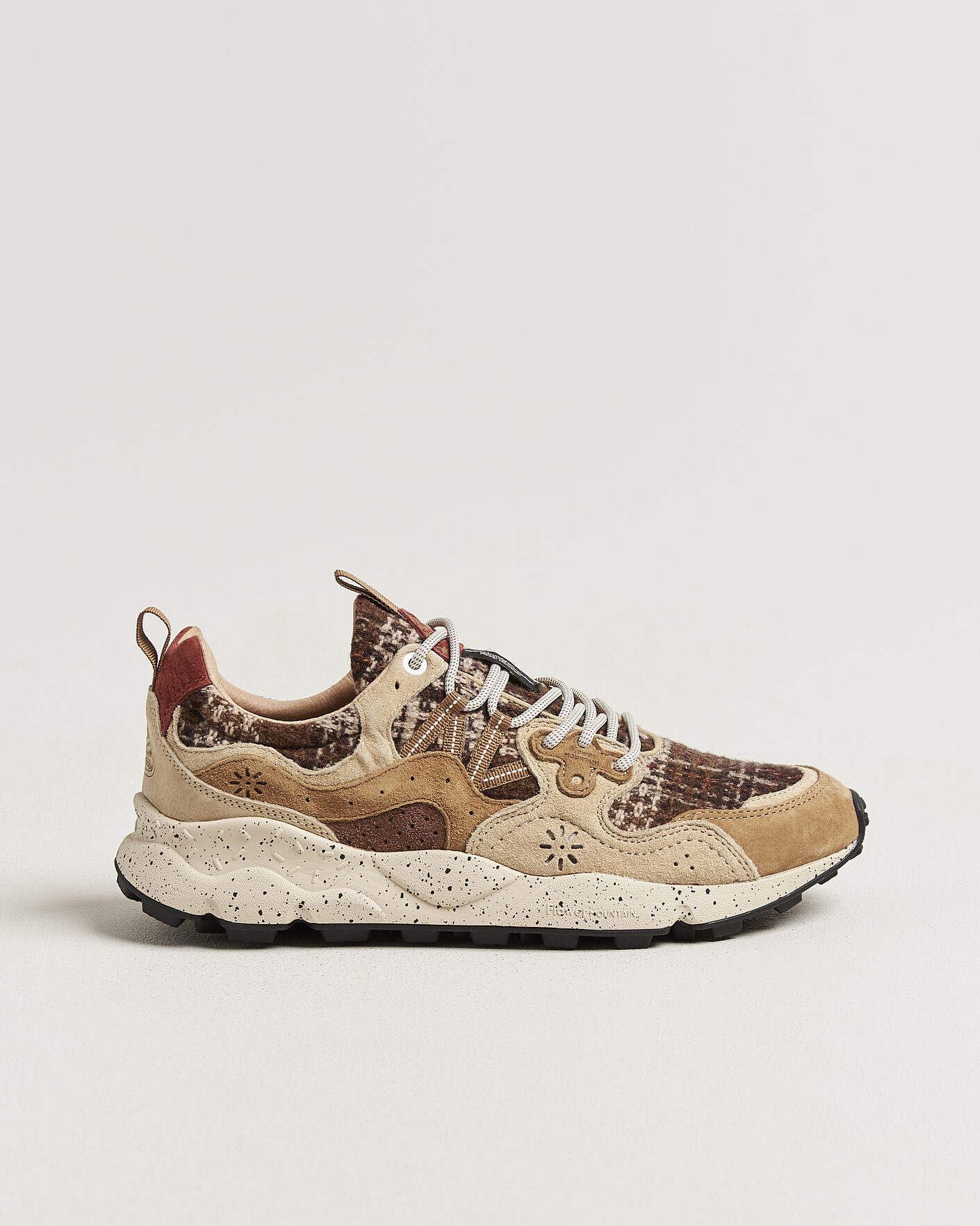 Herr | Sneakers | Flower Mountain | Yamano 3 Suede/Wool Check Sneaker Brown