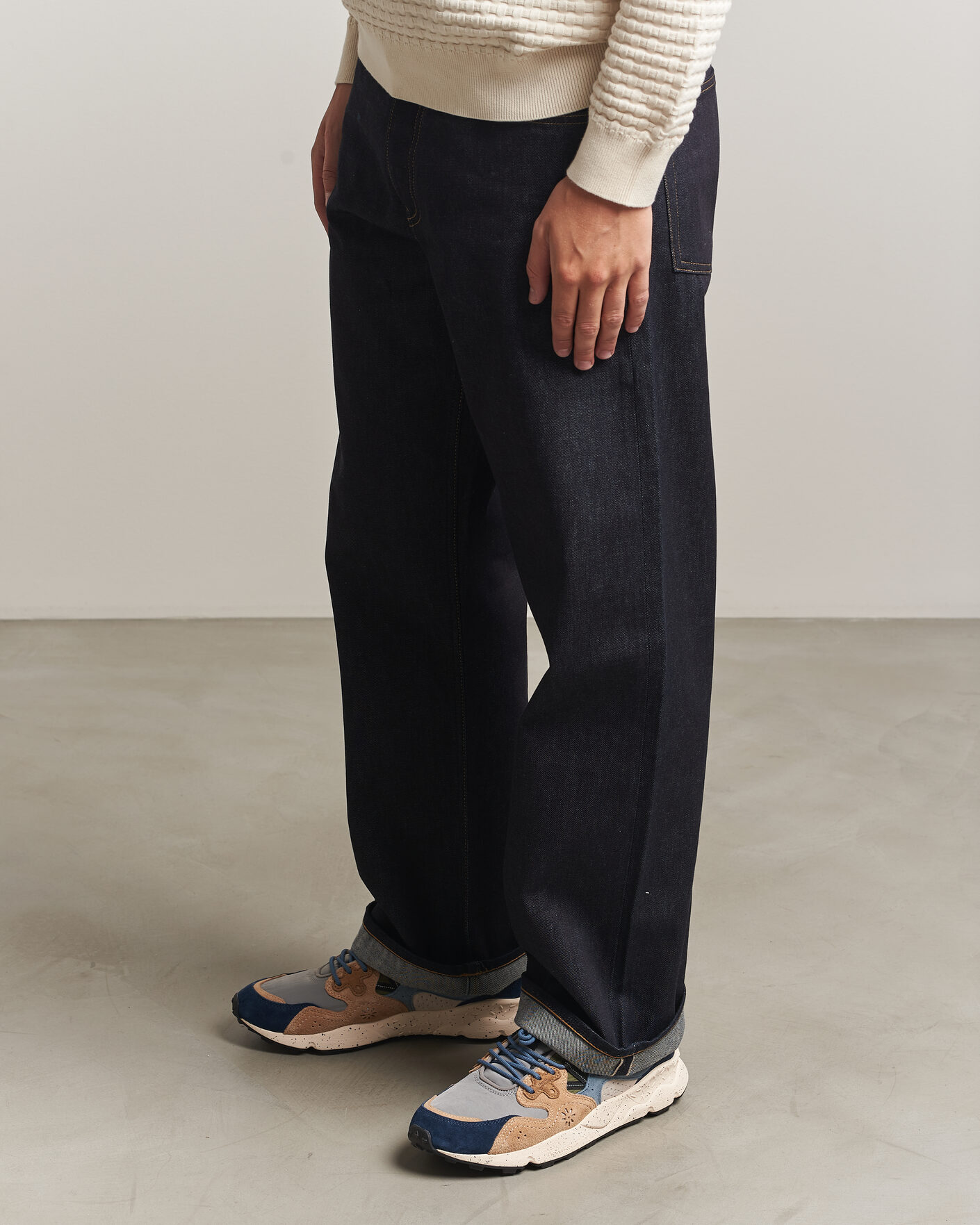 Herr | Sneakers | Flower Mountain | Yamano 3 Suede/Nylon Sneaker Navy/Light Brown
