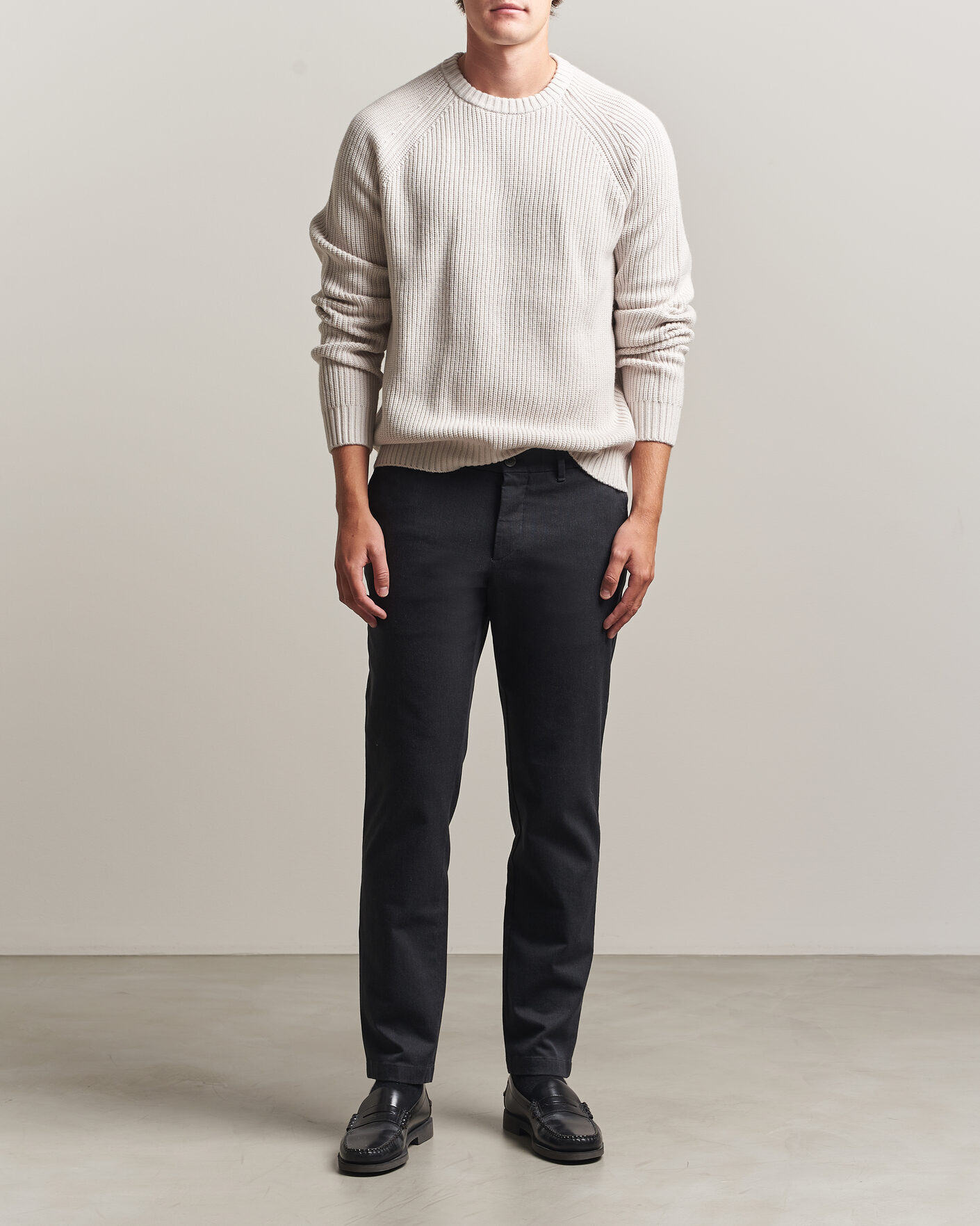 Herr | Byxor | J.Lindeberg | Chase Stretch Flannel Trousers Dark Grey