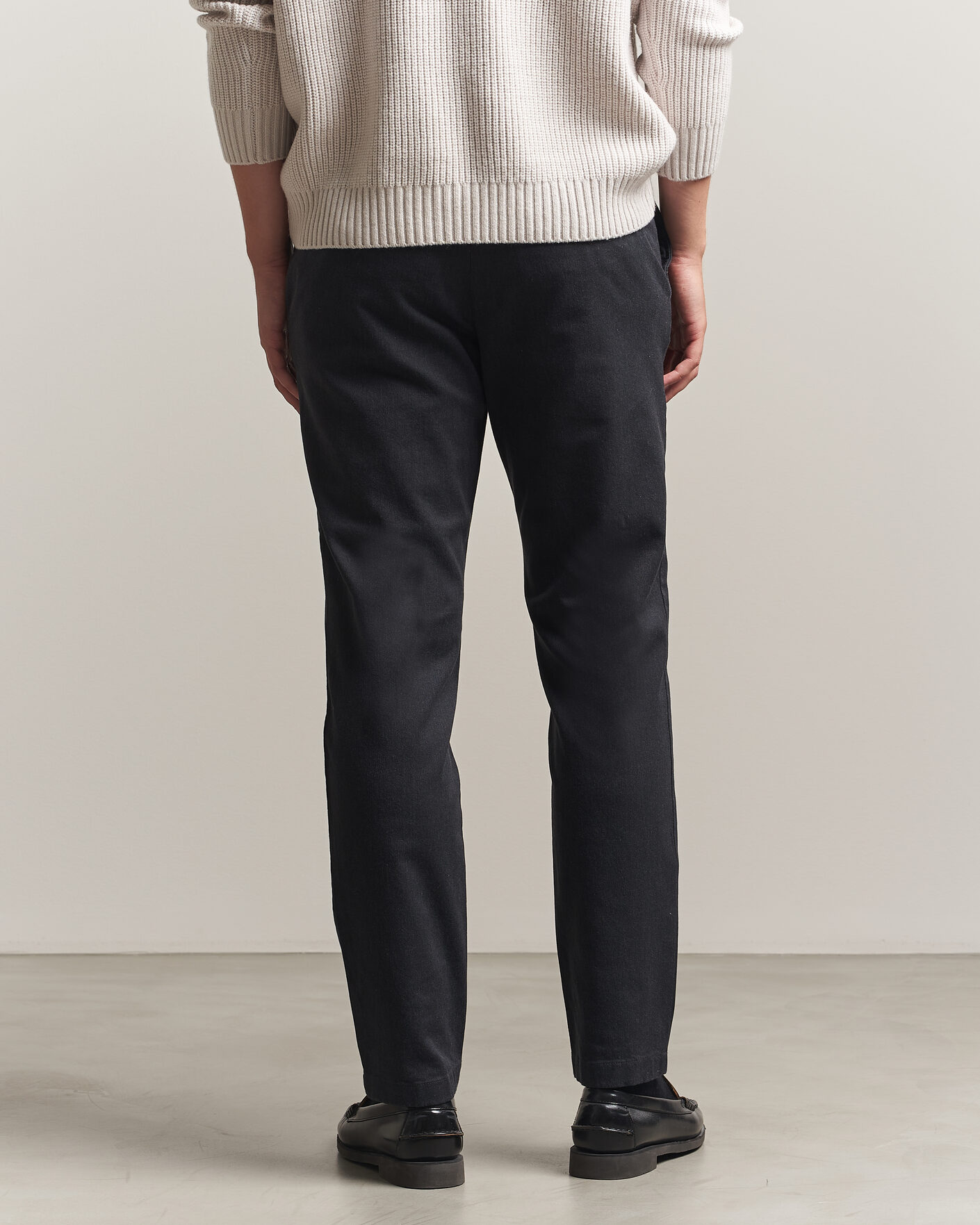 Herr | Byxor | J.Lindeberg | Chase Stretch Flannel Trousers Dark Grey