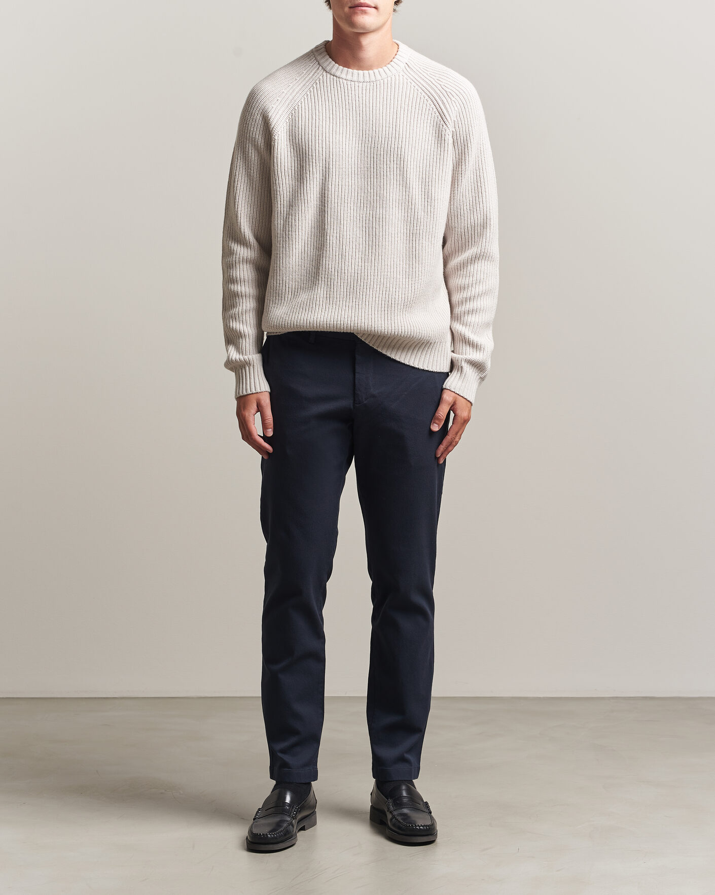 Herr | Byxor | J.Lindeberg | Chase Stretch Flannel Trousers JL Navy