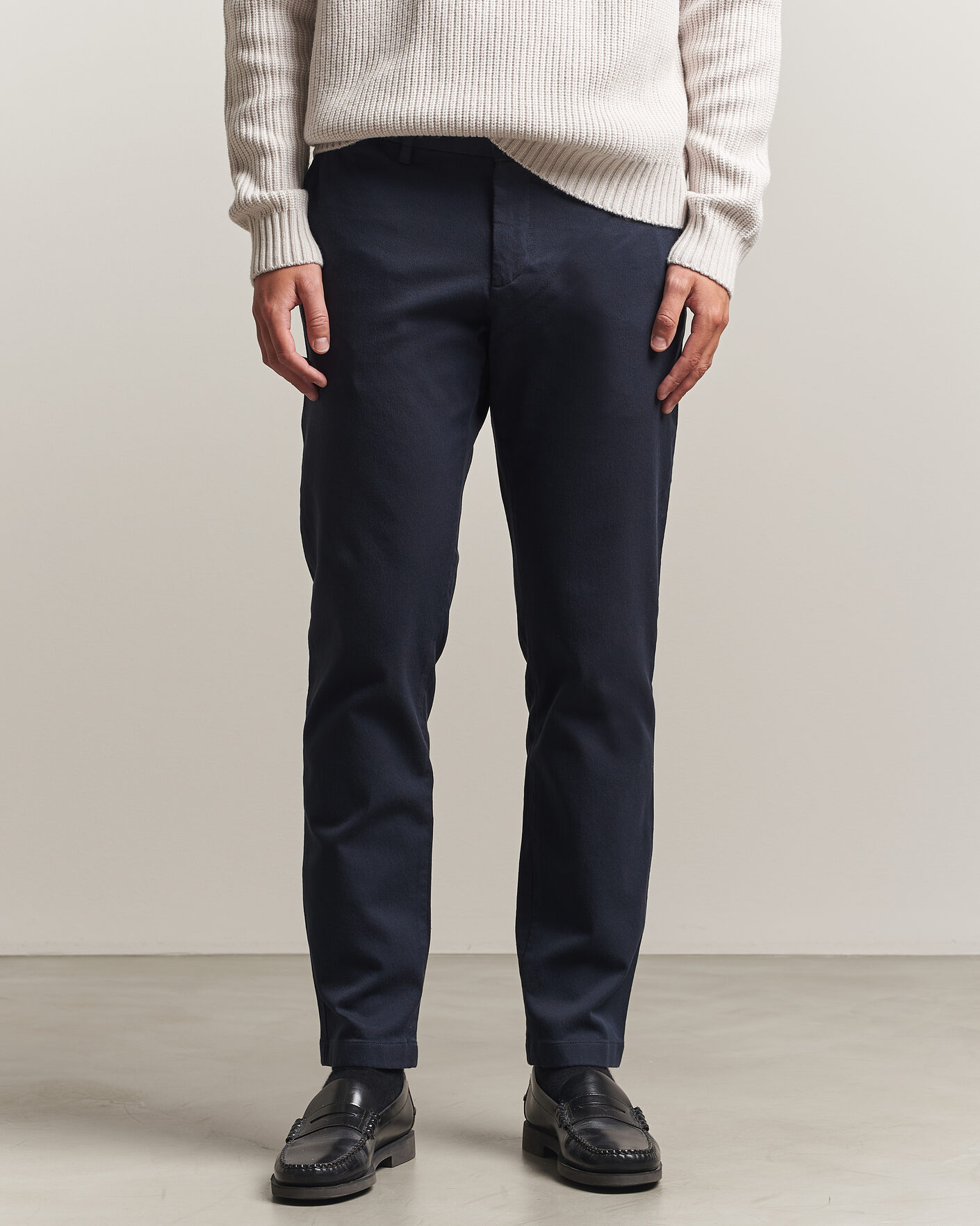 Herr | Byxor | J.Lindeberg | Chase Stretch Flannel Trousers JL Navy