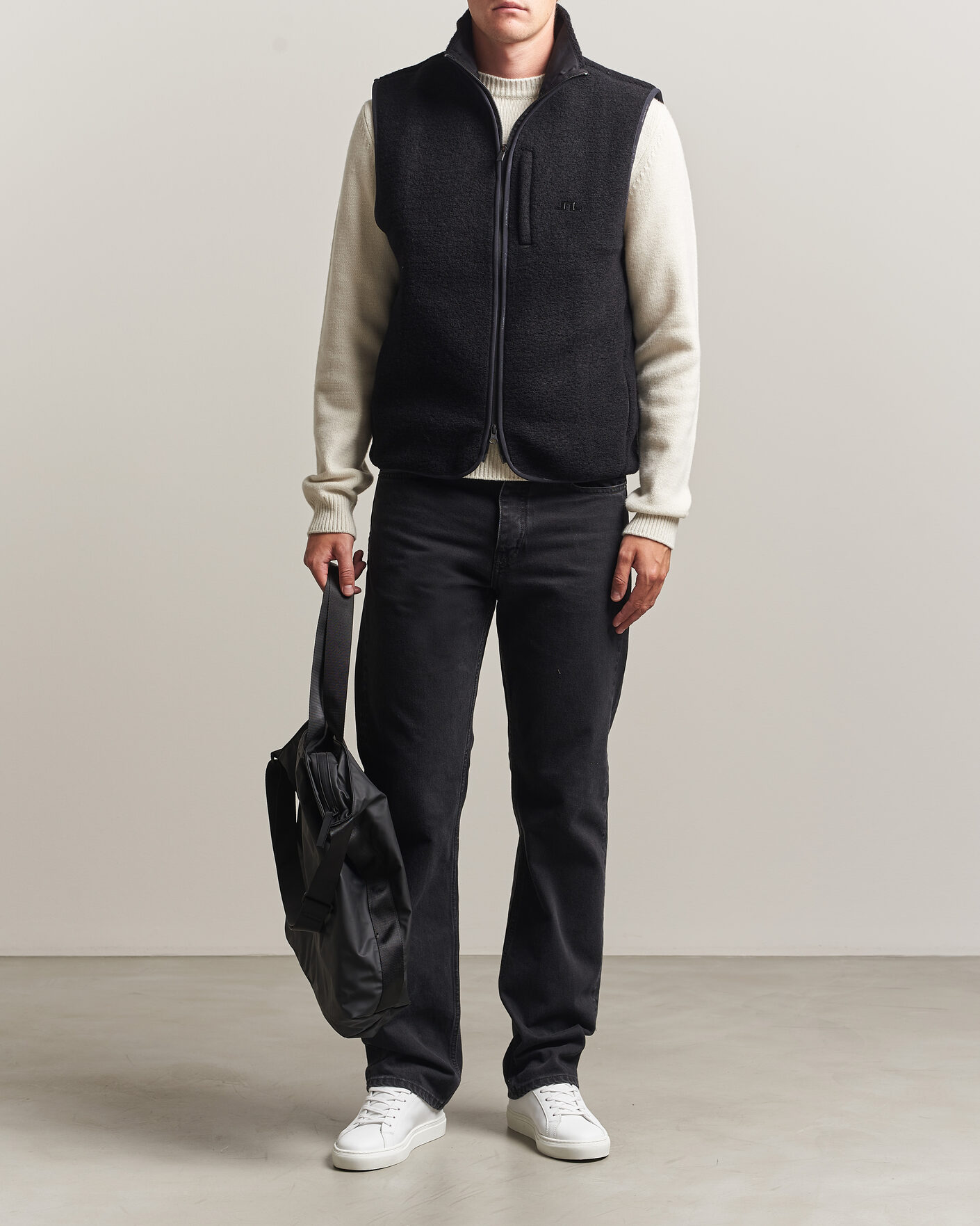 Herr | Västar | J.Lindeberg | Duncan Wool Fleece Vest Black