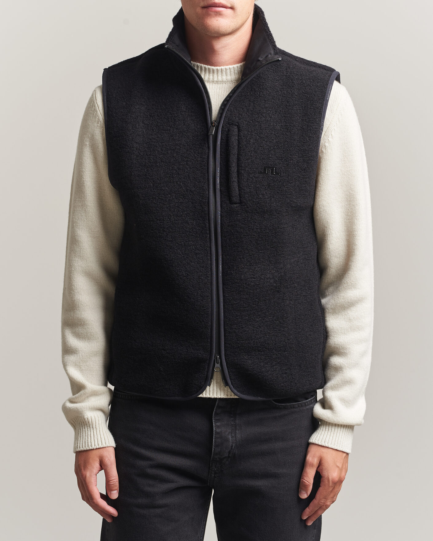Herr | Västar | J.Lindeberg | Duncan Wool Fleece Vest Black