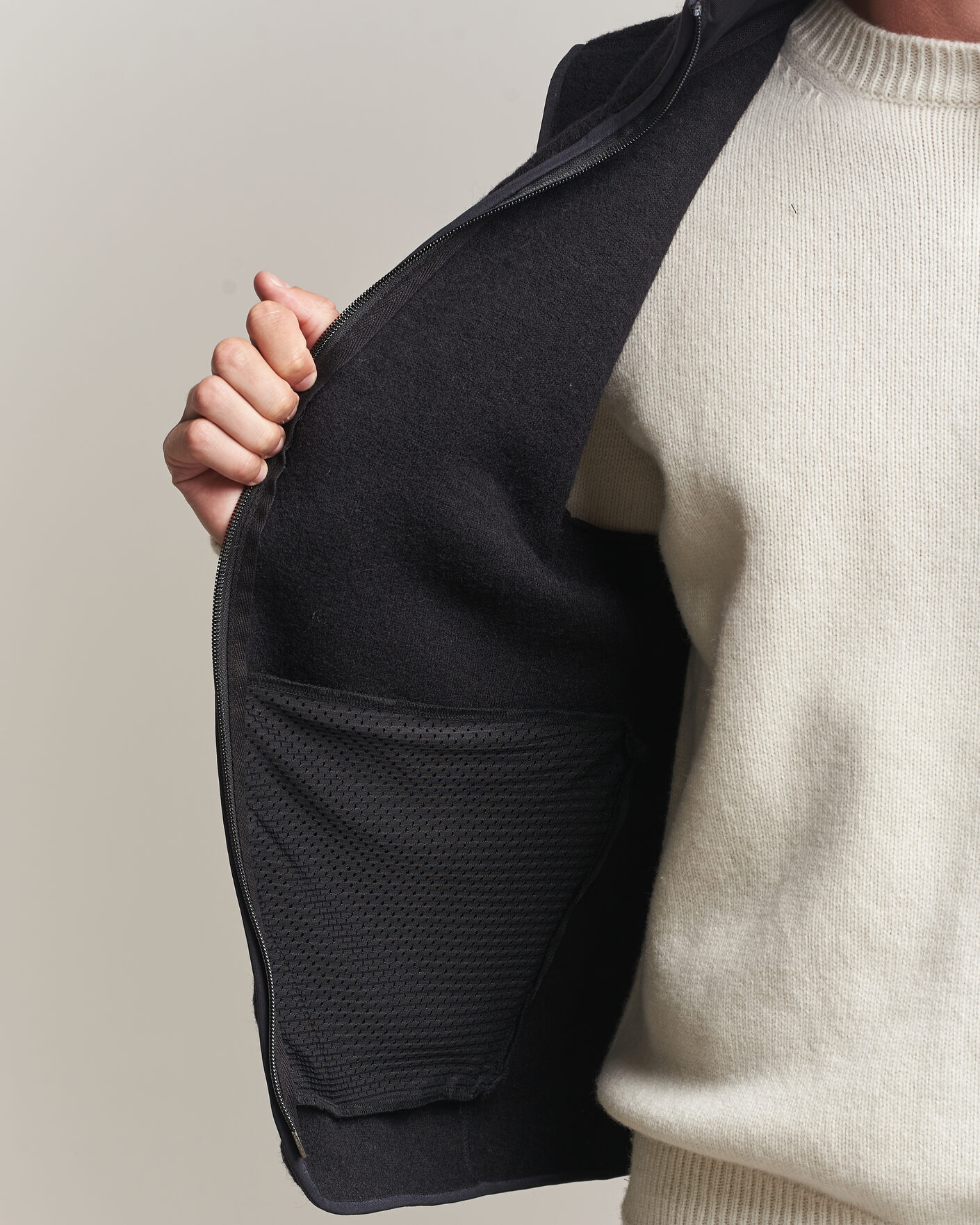 Herr | Västar | J.Lindeberg | Duncan Wool Fleece Vest Black