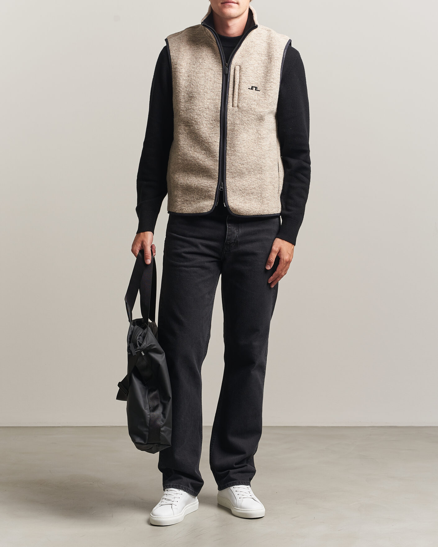 Herr | Västar | J.Lindeberg | Duncan Wool Fleece Vest Moonbeam
